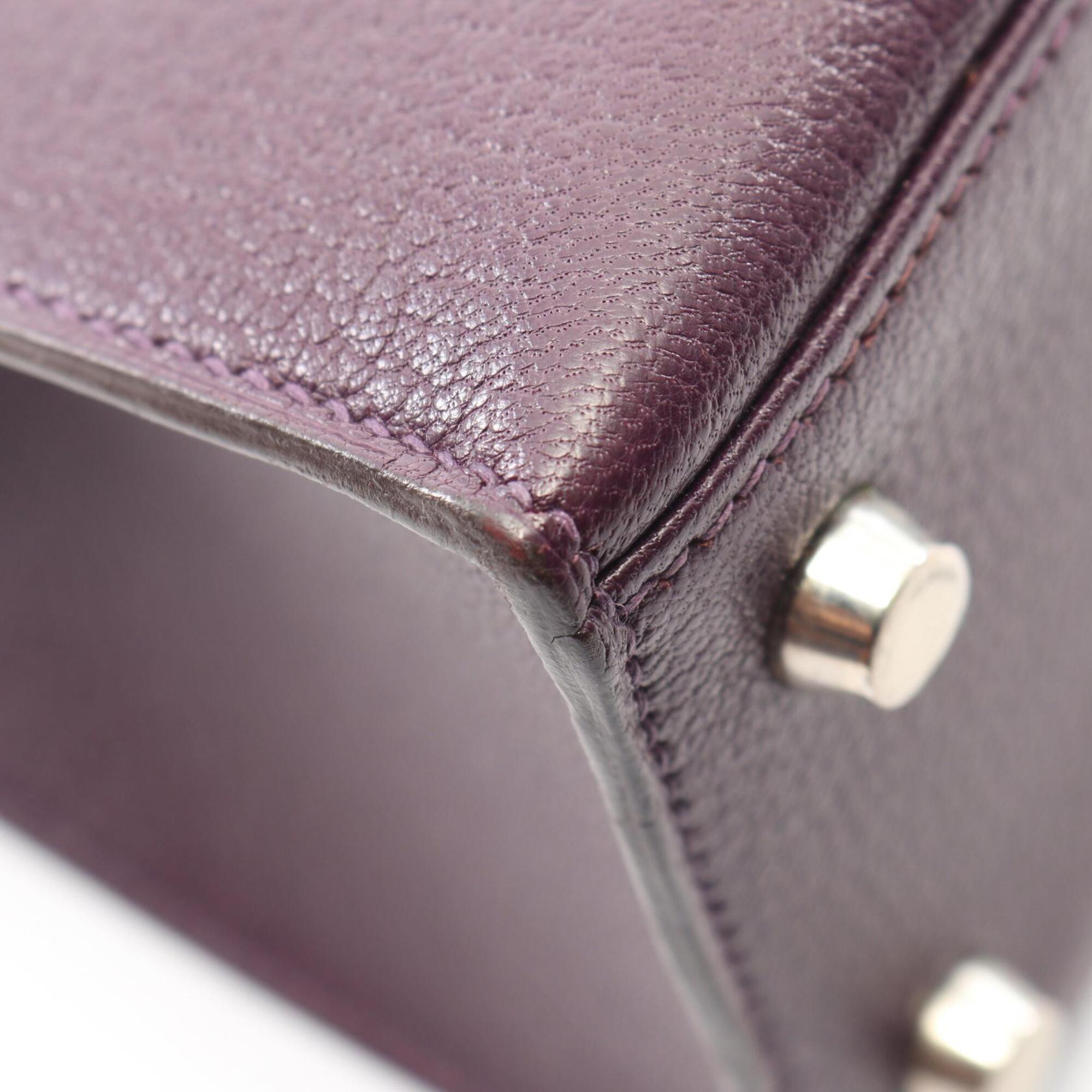 Hermes Purple Chevre Leather Handbag (Pre-Owned)