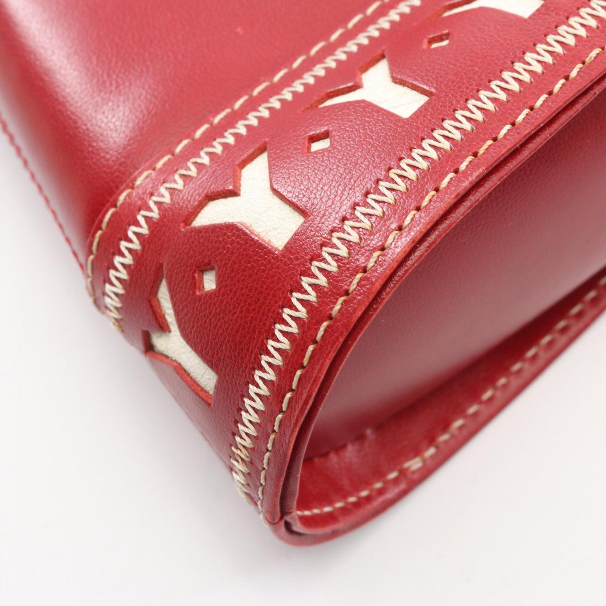 Yves Saint Laurent Red Color Leather Handbag (Pre-Owned)