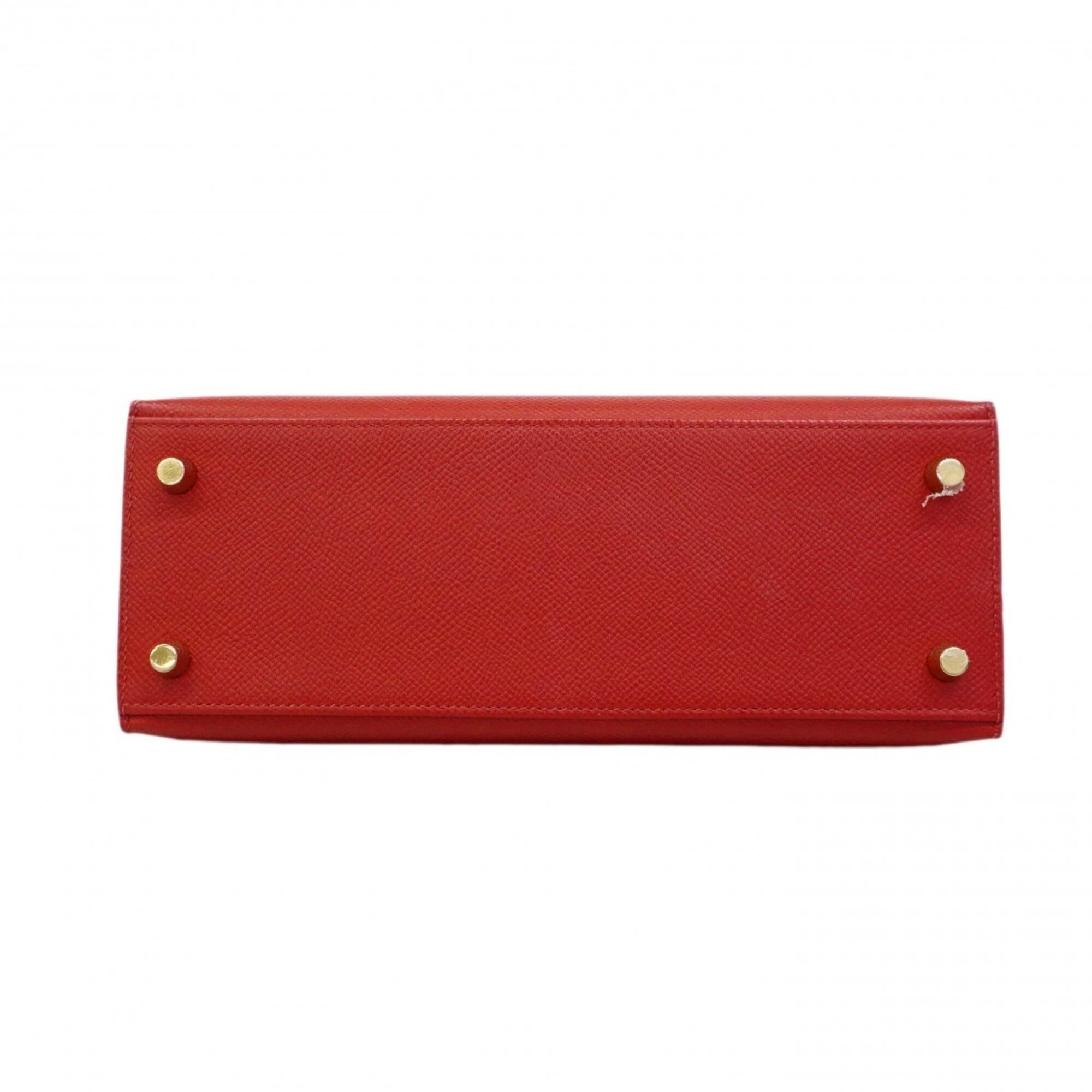 Hermes Rouge Casaque Epsom Leather Handbag (Pre-Owned)