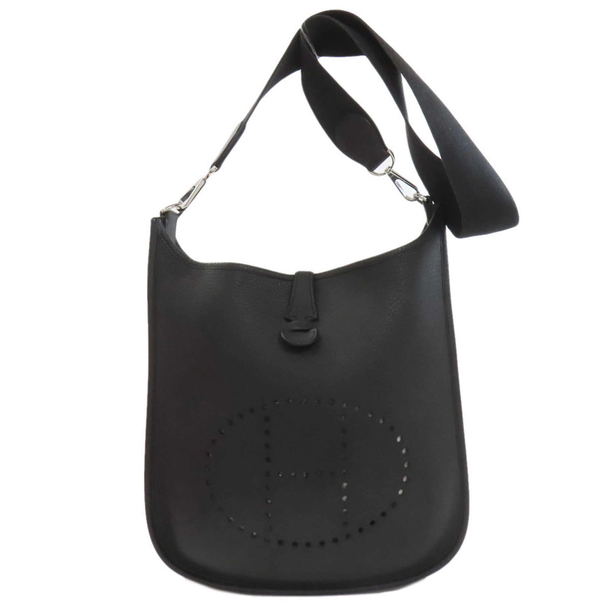Hermes Black Taurillon Clemence Leather Shoulder Bag (Pre-Owned)