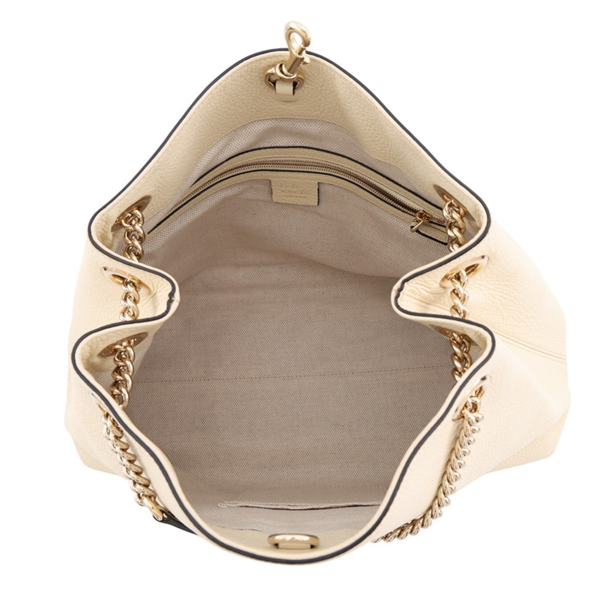 Gucci Ivory Leather Handbag Tote Bag (Pre-Owned)