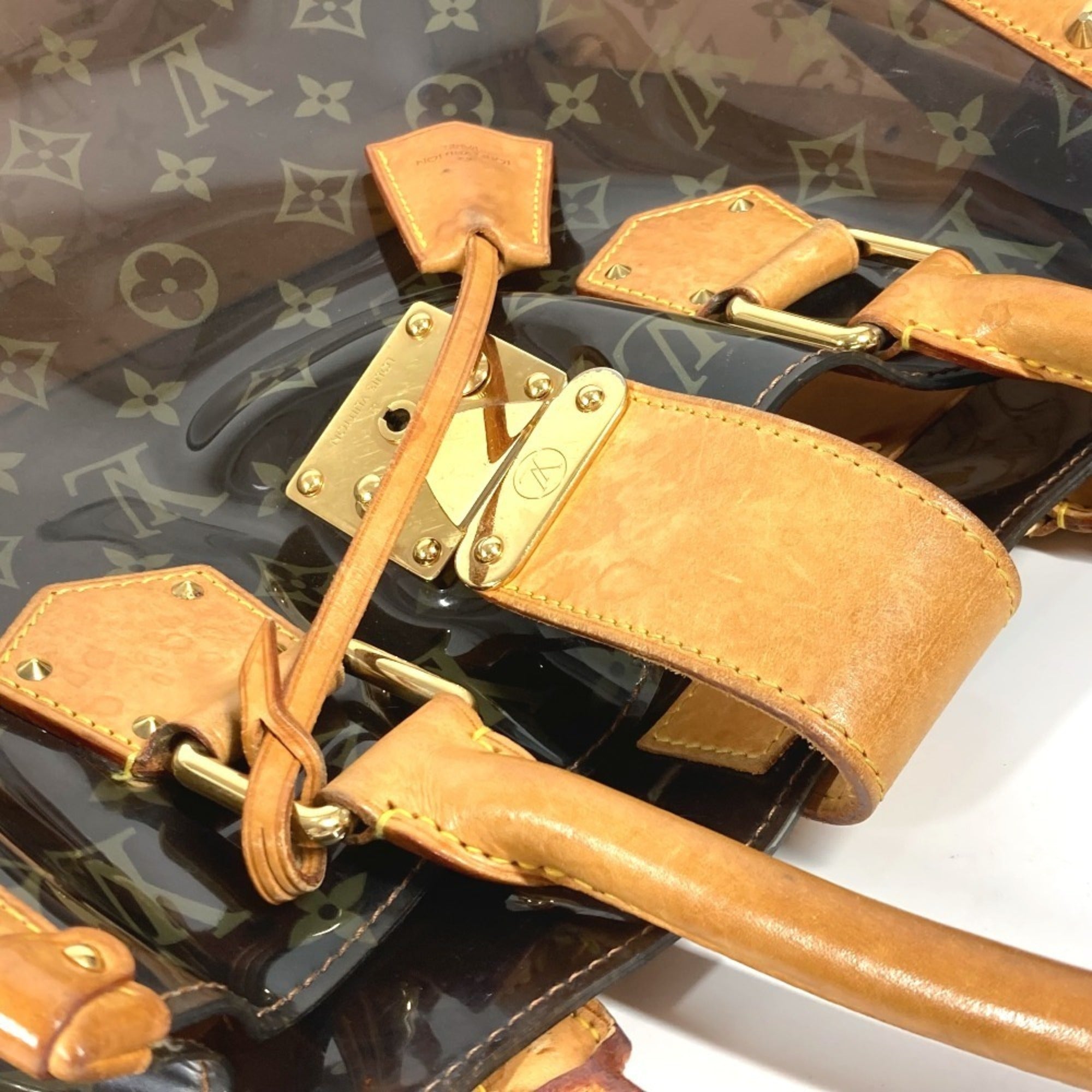 Louis Vuitton Brown Vinyl Shoulder Bag Tote Bag (Pre-Owned)