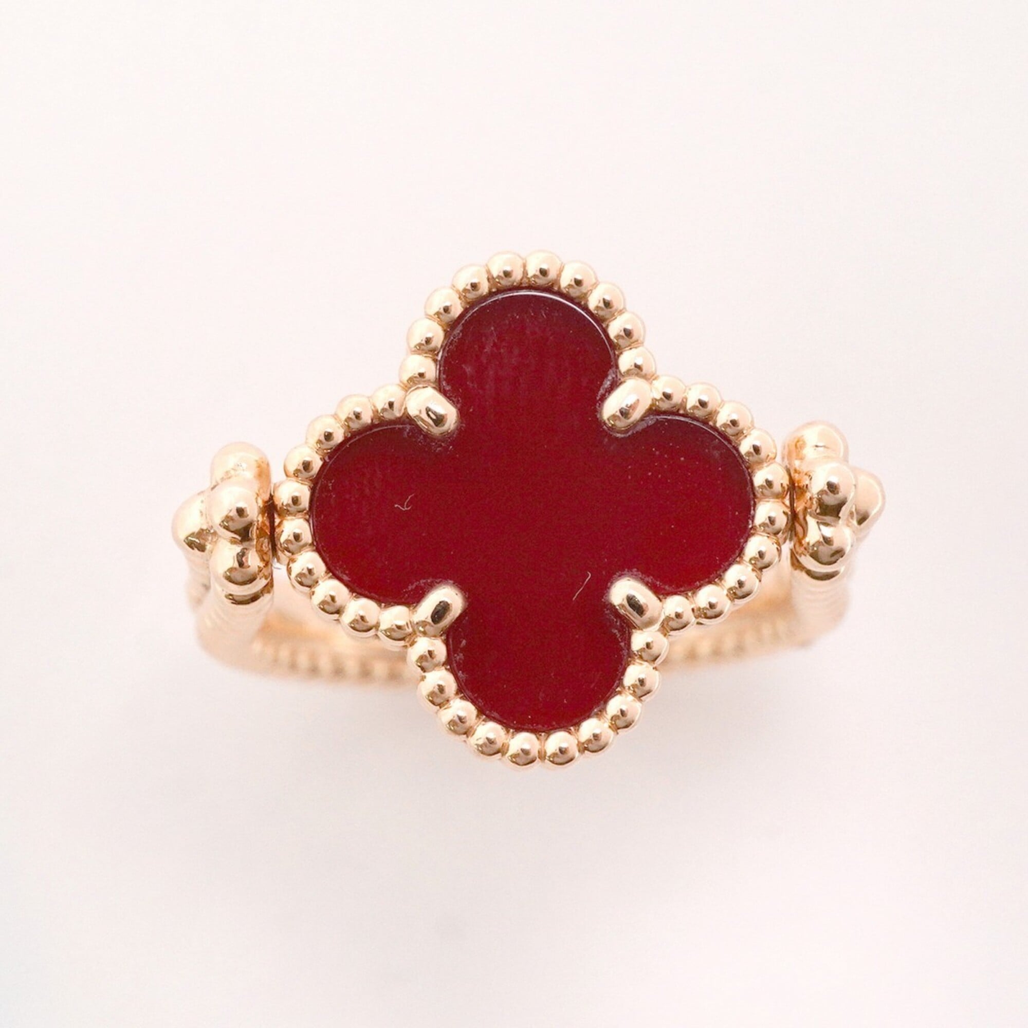 Van Cleef & Arpels Red Color Pink Gold (18K) Band Ring (Pre-Owned)