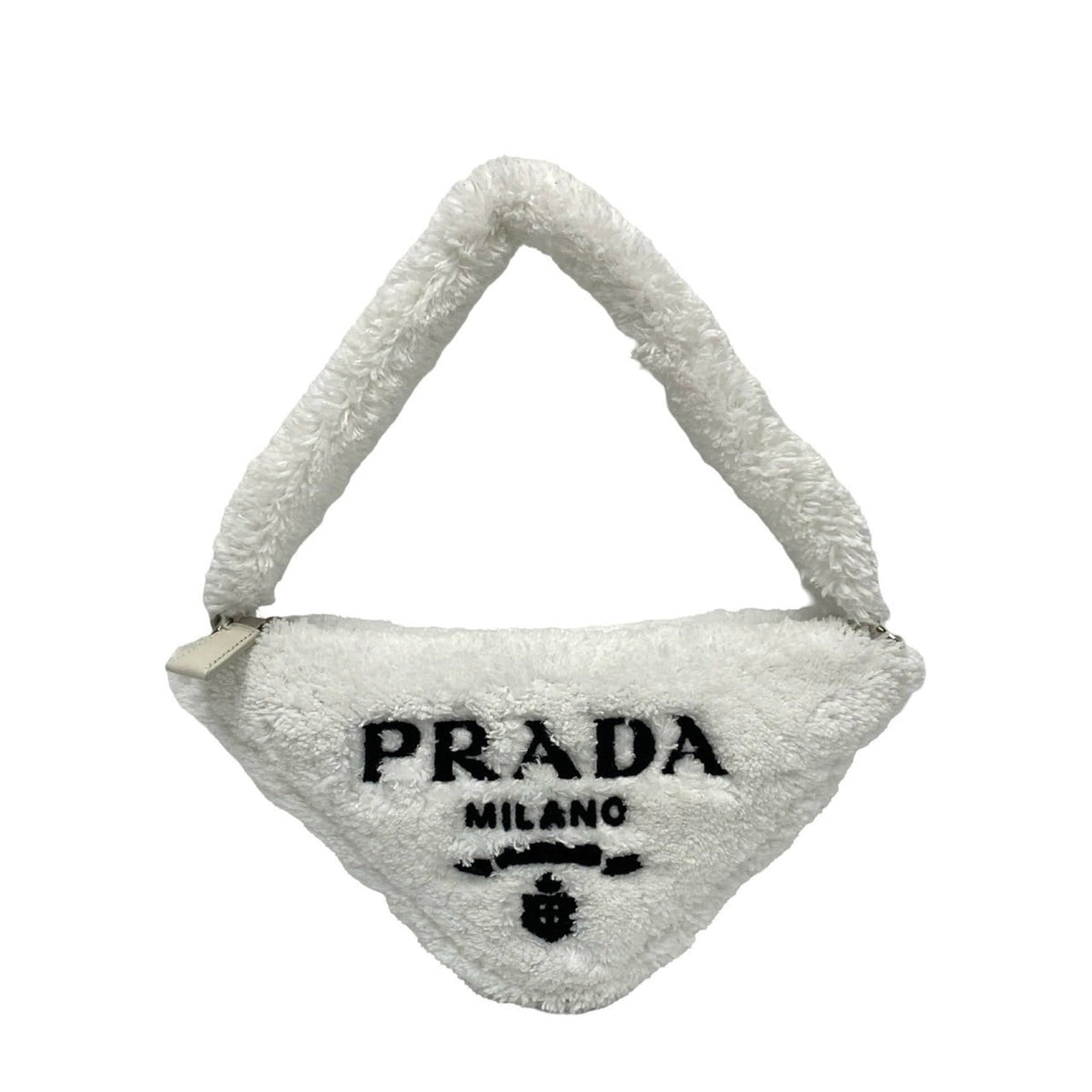 Prada White Pile Fabric Handbag (Pre-Owned)
