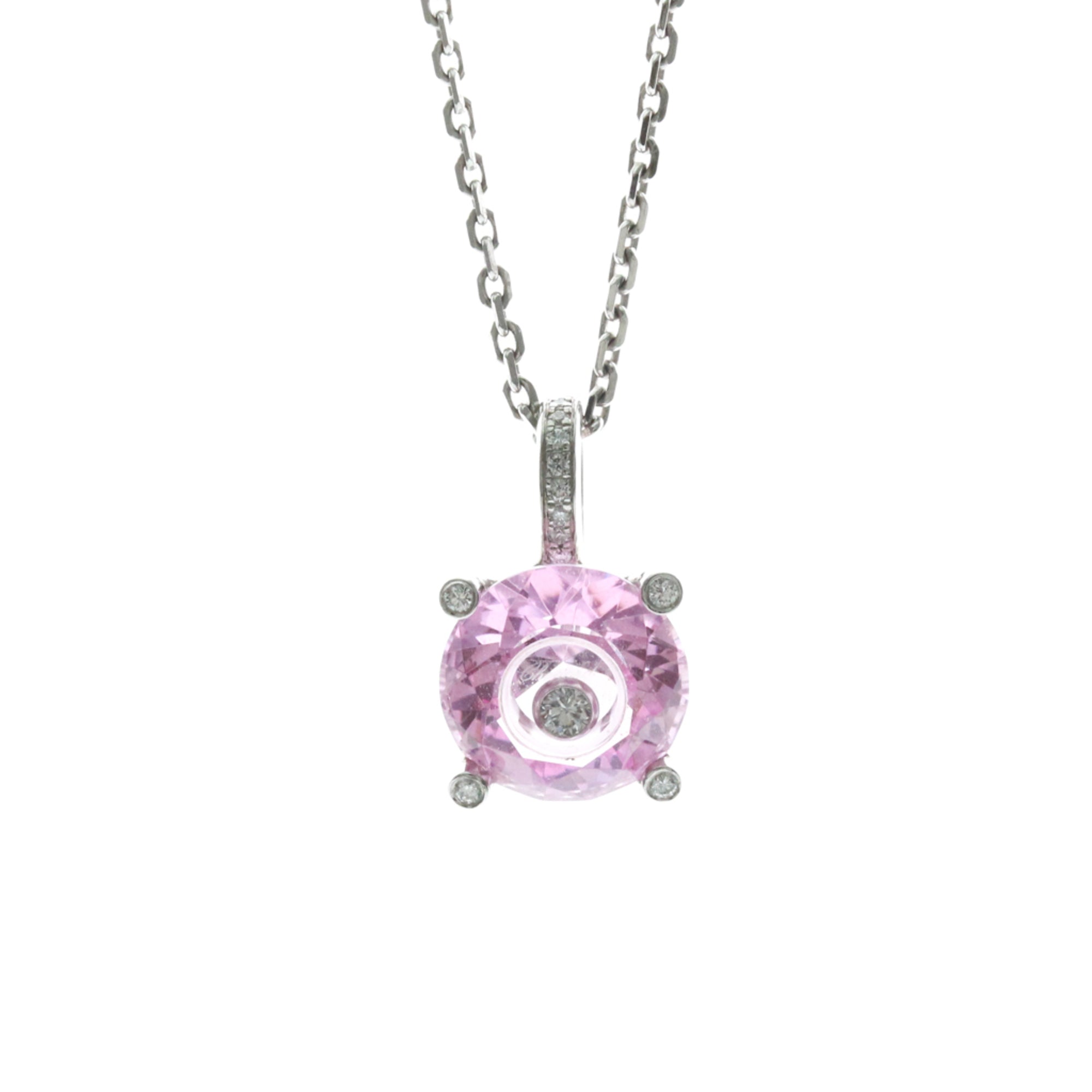 Chopard Happy Diamonds 5 Diamond Round Pendant 18K White Gold With Diamonds Silver White_Gold Necklace Jewelry (Pre-Owned)
