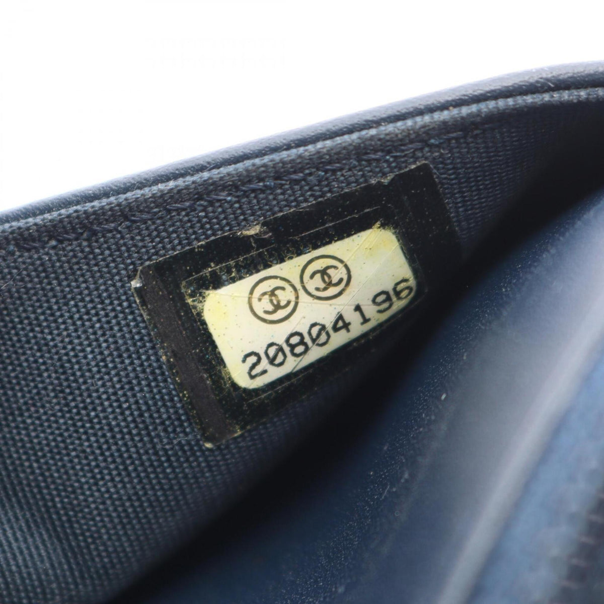 Chanel Navy Leather Handbag Shoulder Bag (Pre-Owned)