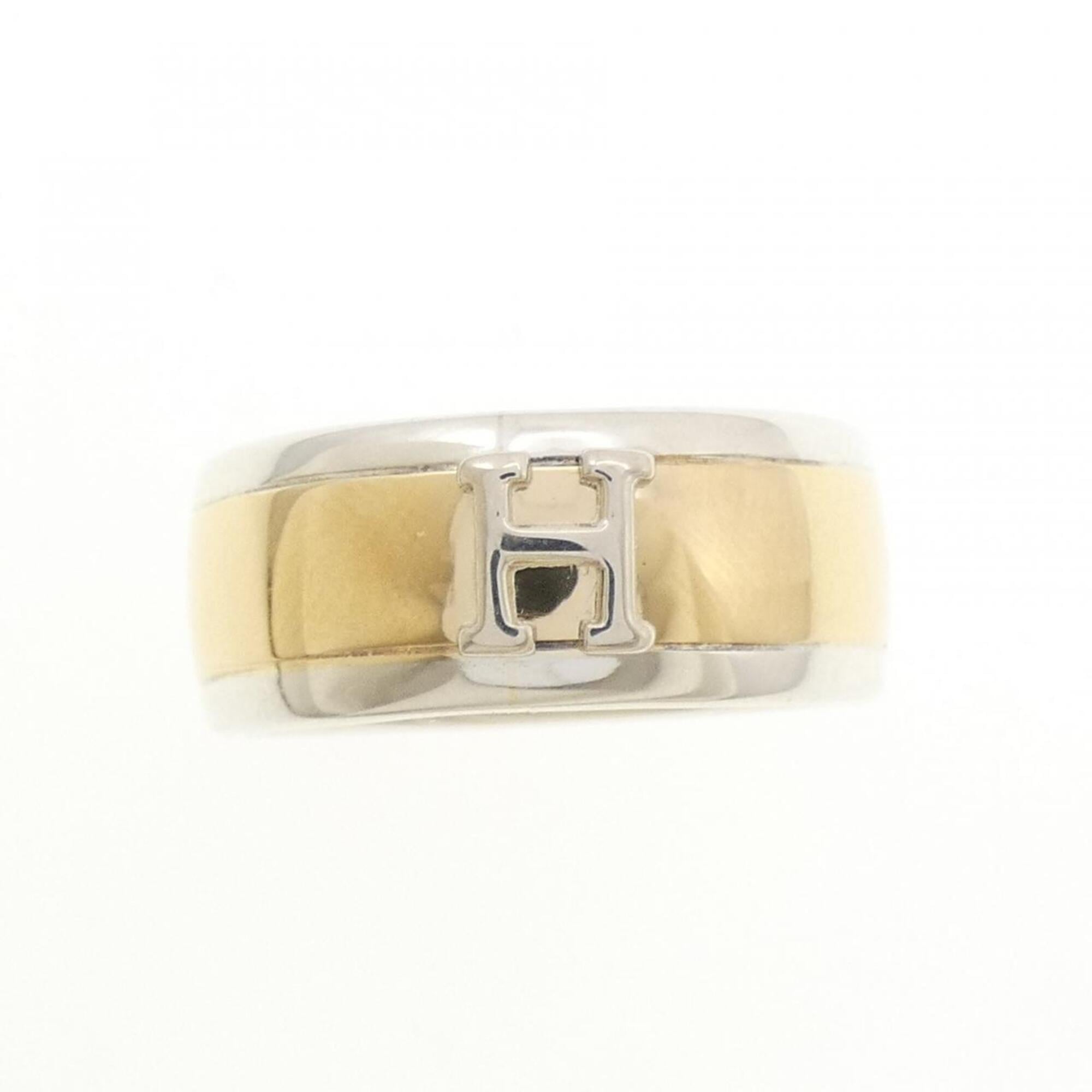 Hermes Silver Yellow Gold Yellow Gold (18K) Silver 925 Band Ring (Pre-Owned)