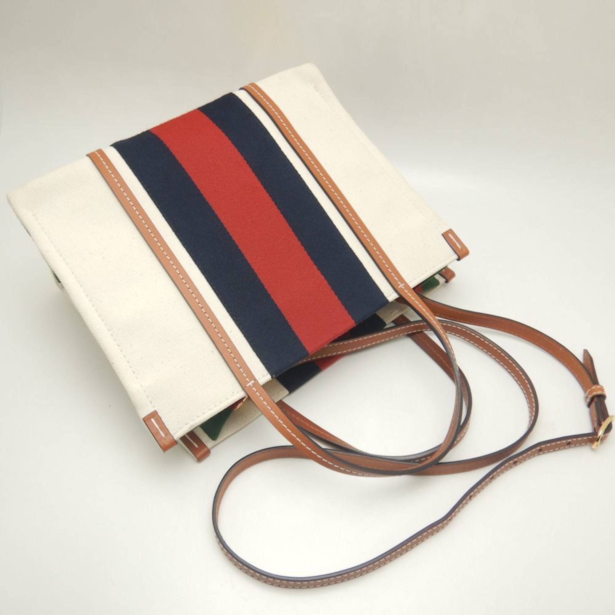 Gucci Brown Ivory Canvas Tote Bag (Pre-Owned)