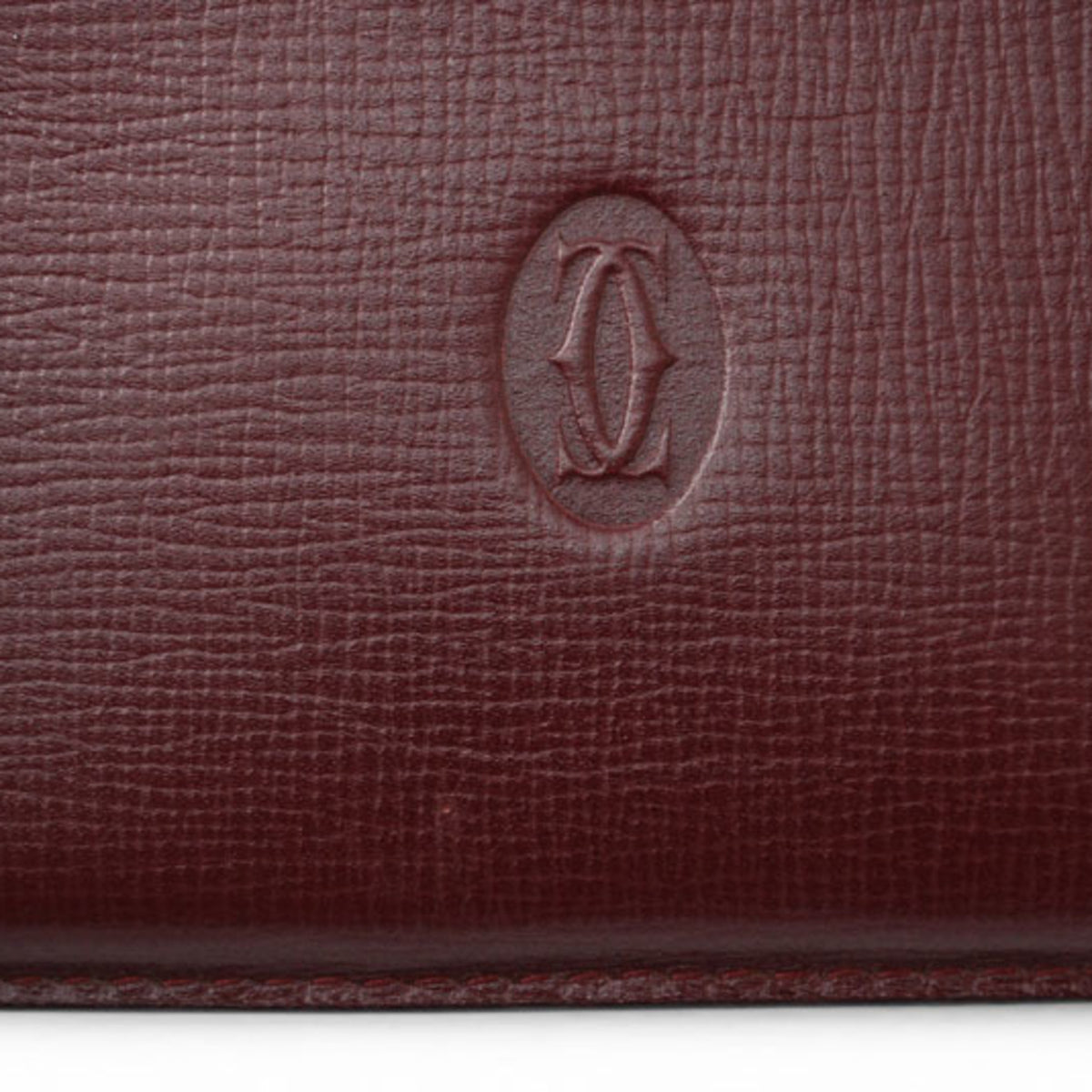Cartier Must Bordeaux Leather Coin Purse/Coin Case (Pre-Owned)