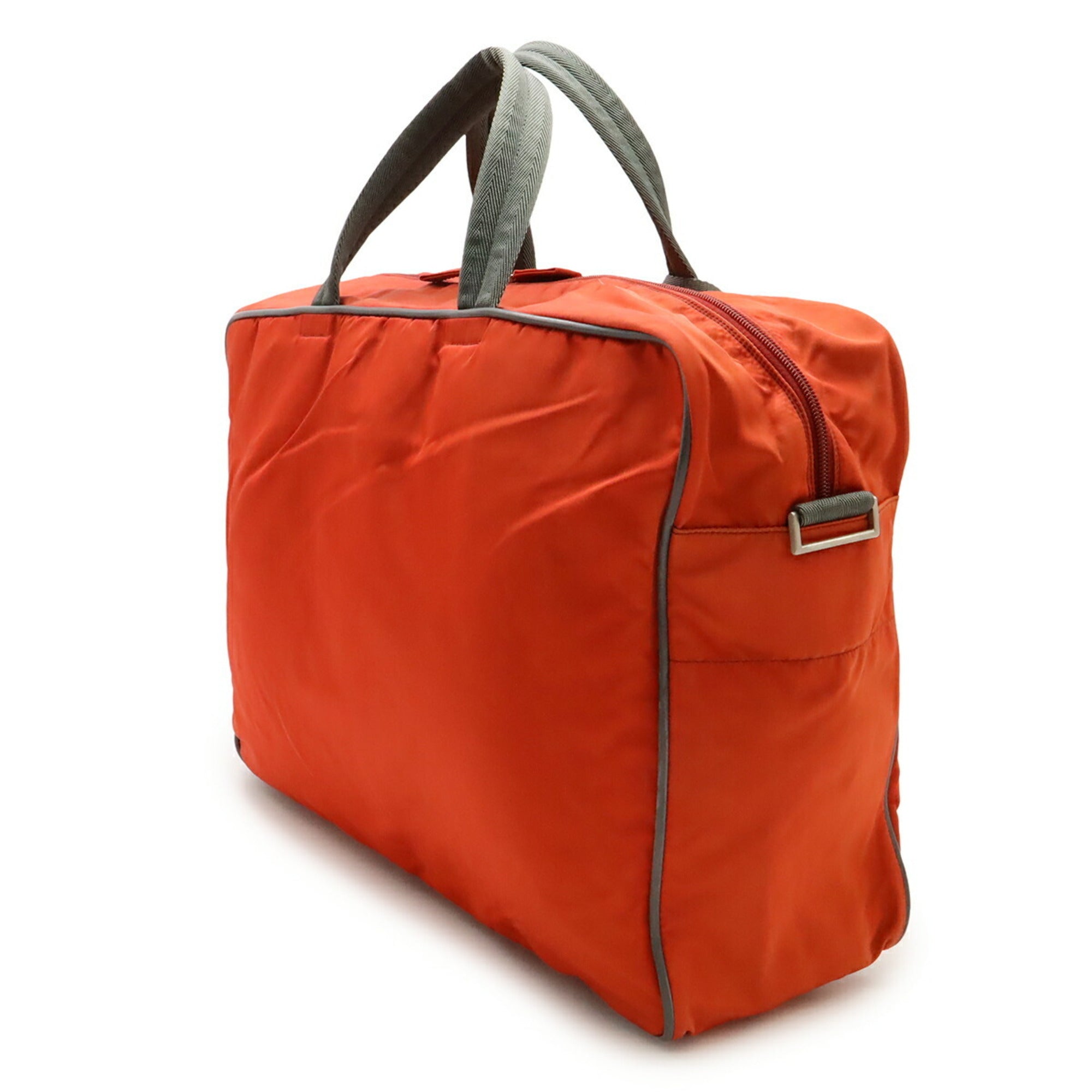 Pradasports Gray Orange Nylon Boston Bag (Pre-Owned)
