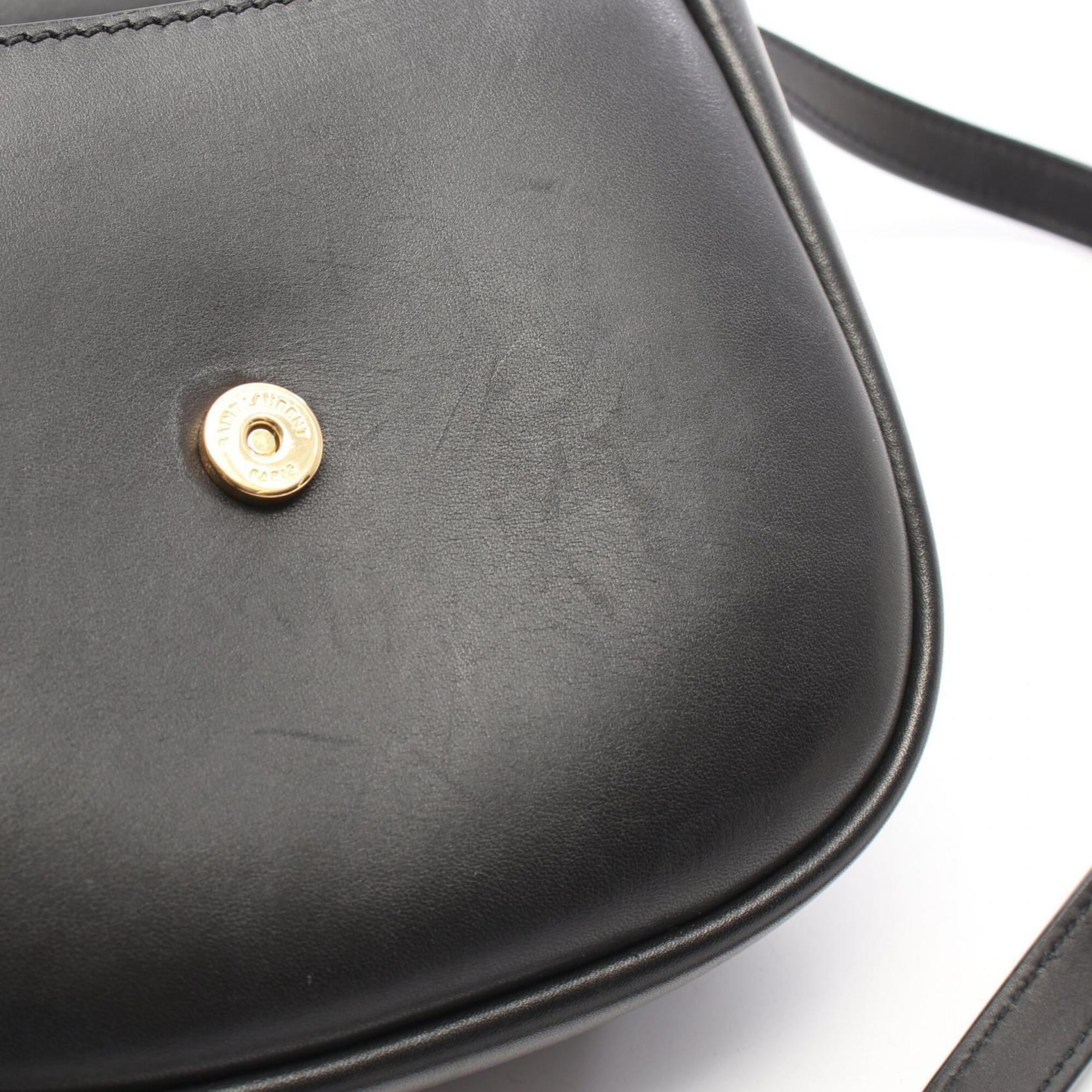 Yves Saint Laurent Black Leather Handbag Shoulder Bag (Pre-Owned)