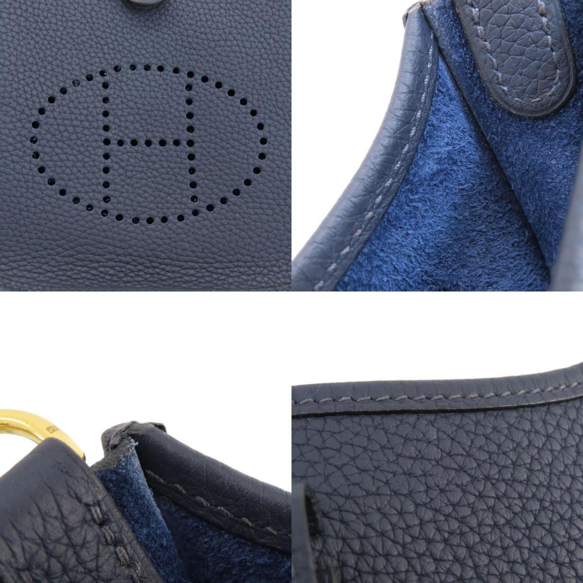 Hermes Blue Nuit Taurillon Clemence Leather Shoulder Bag (Pre-Owned)