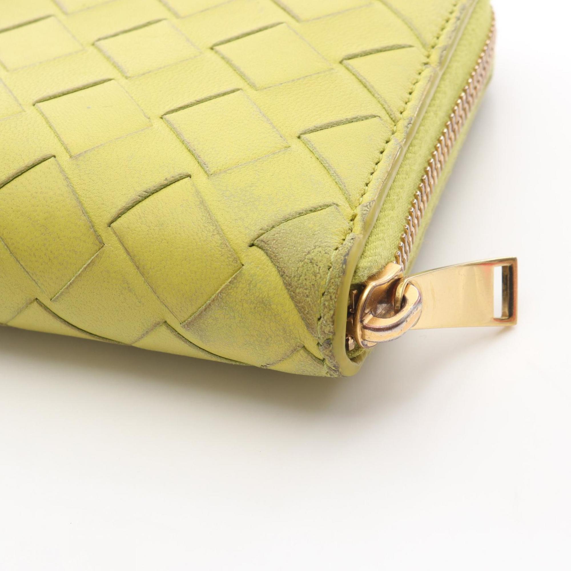 Bottega Veneta Green Leather Long Wallet (Bi-Fold) (Pre-Owned)
