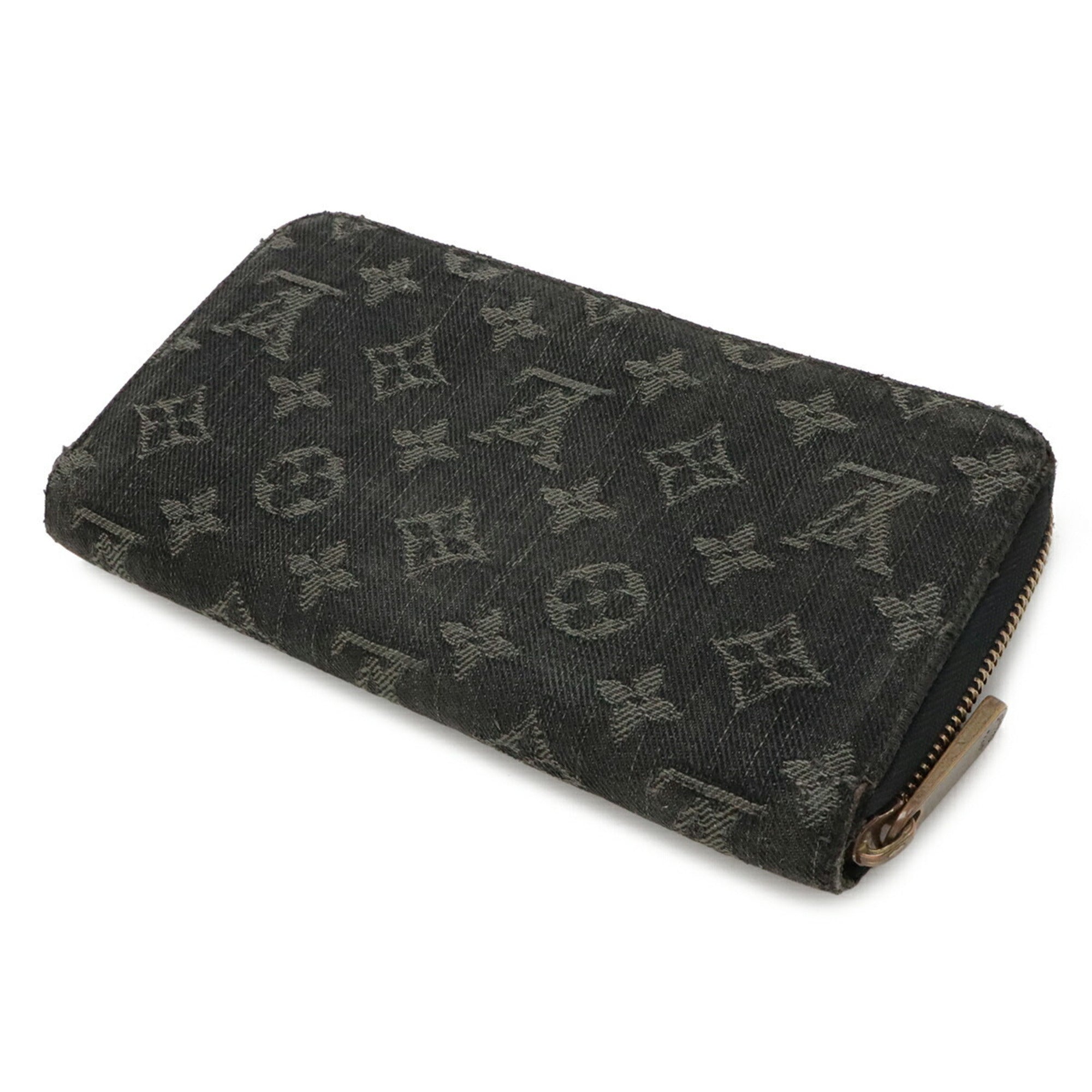 Louis Vuitton Black Monogram Noir Monogram Denim Long Wallet (Bi-Fold) (Pre-Owned)