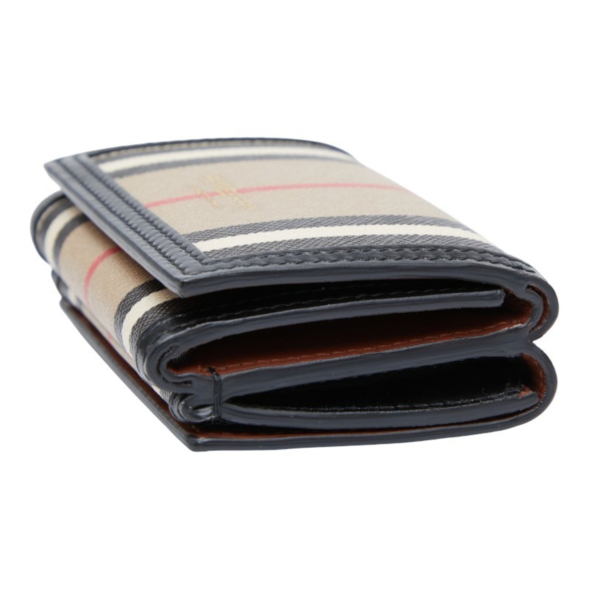 Burberry Beige Black Pvc Wallet (Tri-Fold) (Pre-Owned)