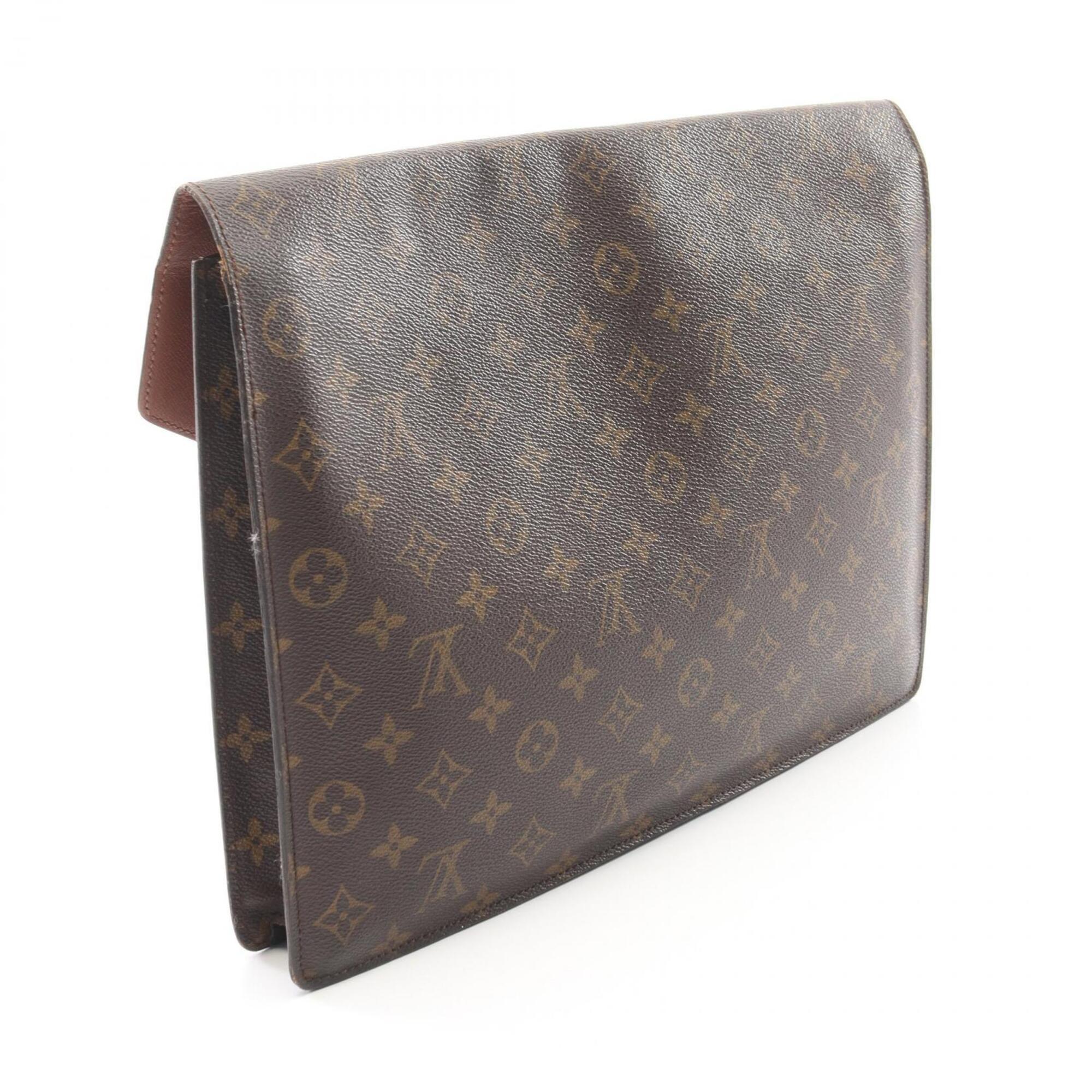 Louis Vuitton Brown Pvc Leather Clutch Bag Handbag (Pre-Owned)