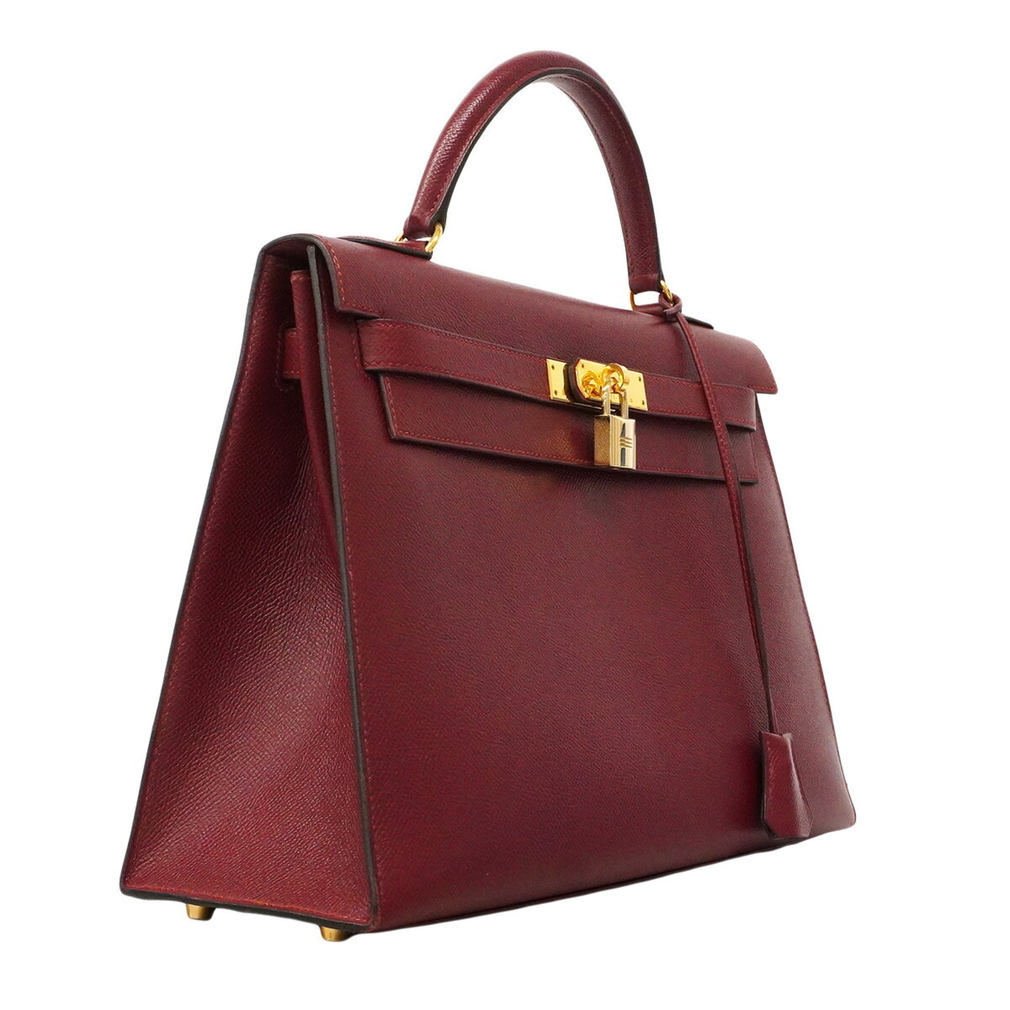 Hermes Rouge H Epsom Leather Leather Handbag (Pre-Owned)
