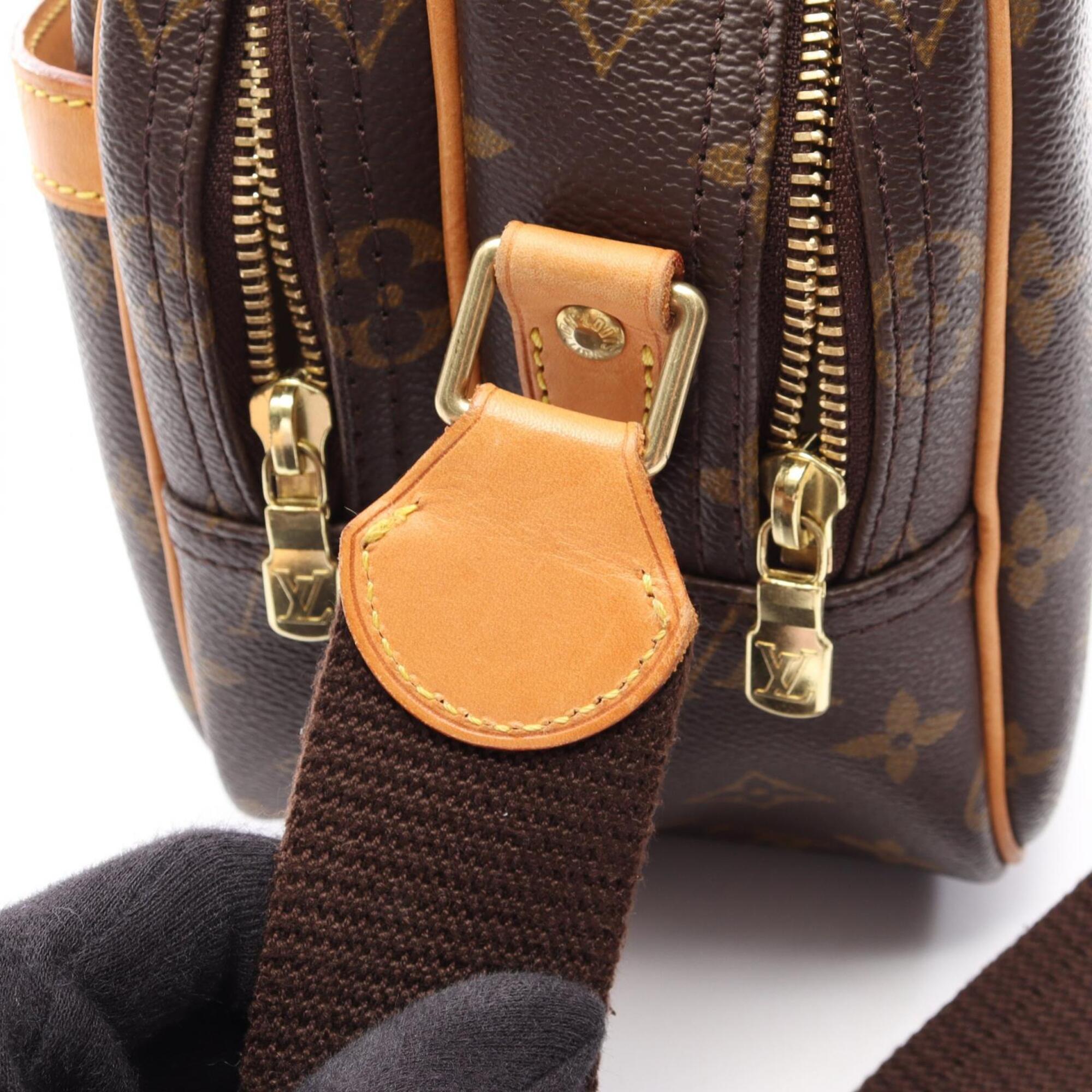 Louis Vuitton Monogram Brown Coated Canvas Leather Handbag Shoulder Bag (Pre-Owned)
