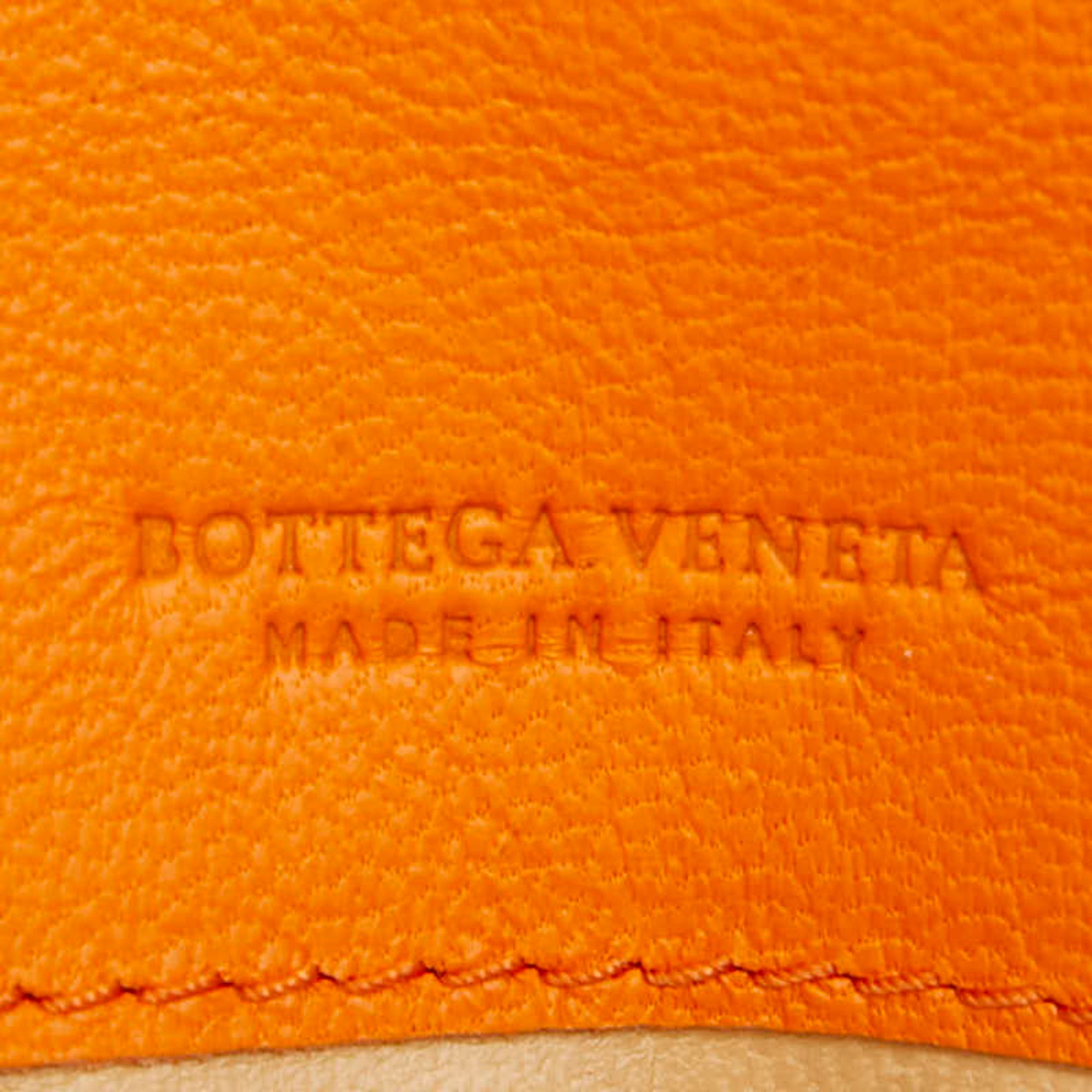 Bottega Veneta Orange Leather Long Wallet (Bi-Fold) (Pre-Owned)