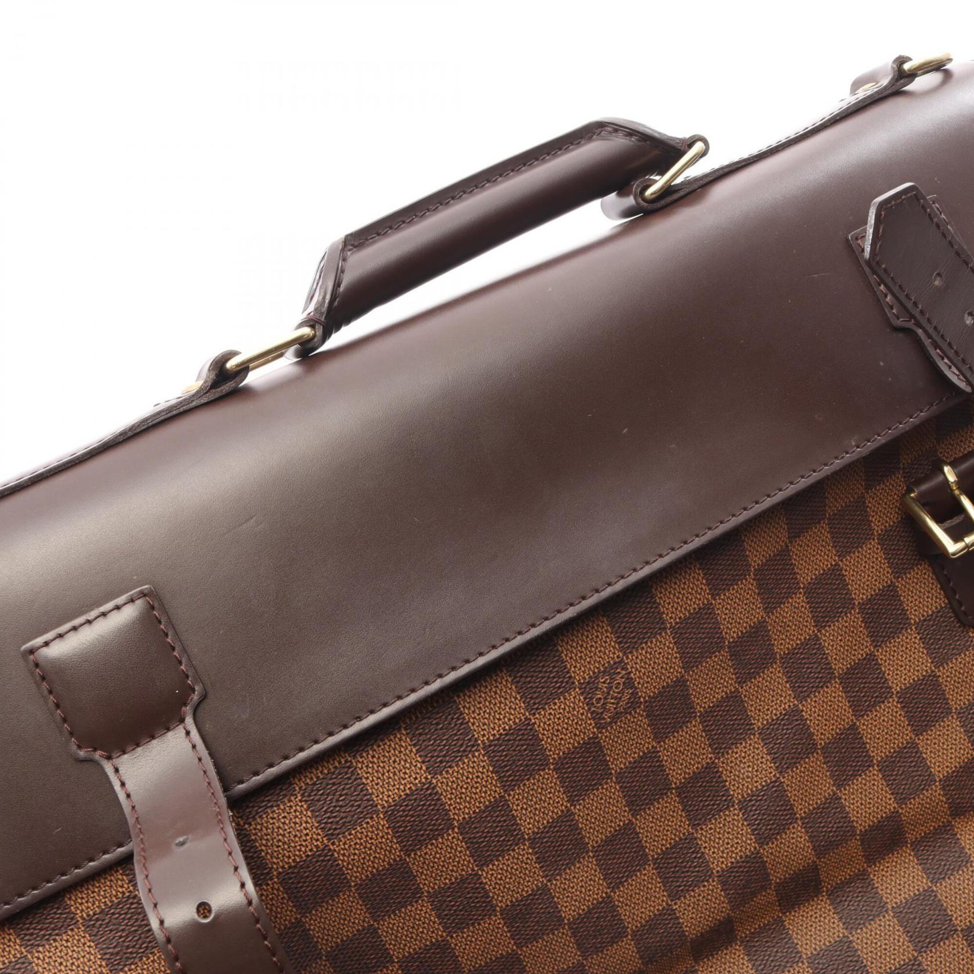 Louis Vuitton Brown Coated Canvas Pvc Damier Canvas Leather Boston Bag Handbag (Pre-Owned)