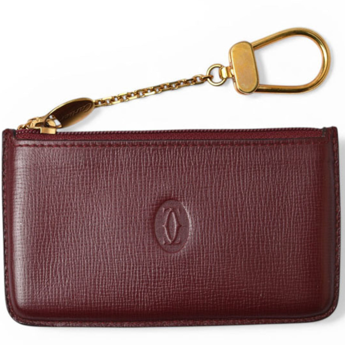 Cartier Must Bordeaux Leather Coin Purse/Coin Case (Pre-Owned)