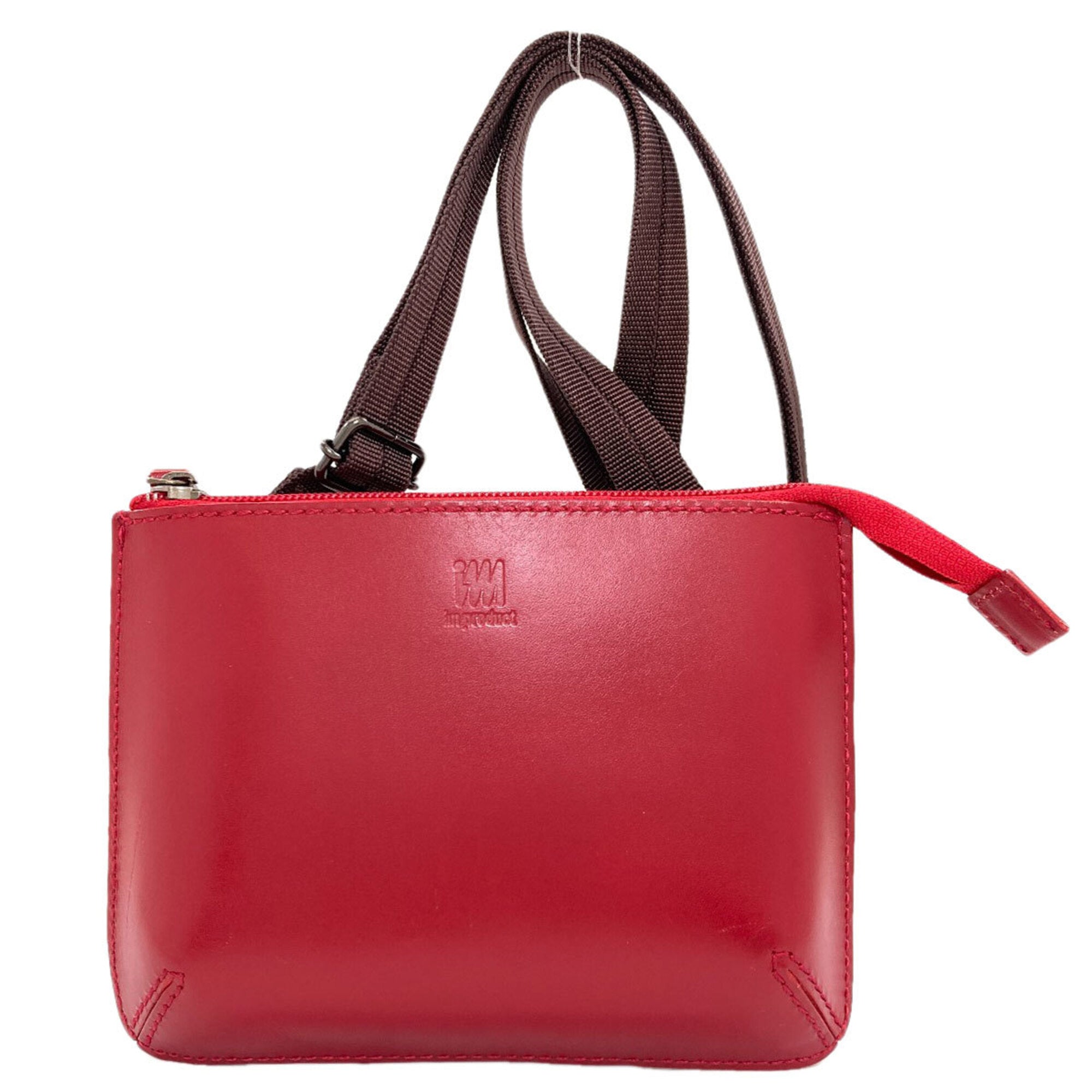 Issey Miyake Red Color Leather Shoulder Bag (Pre-Owned)