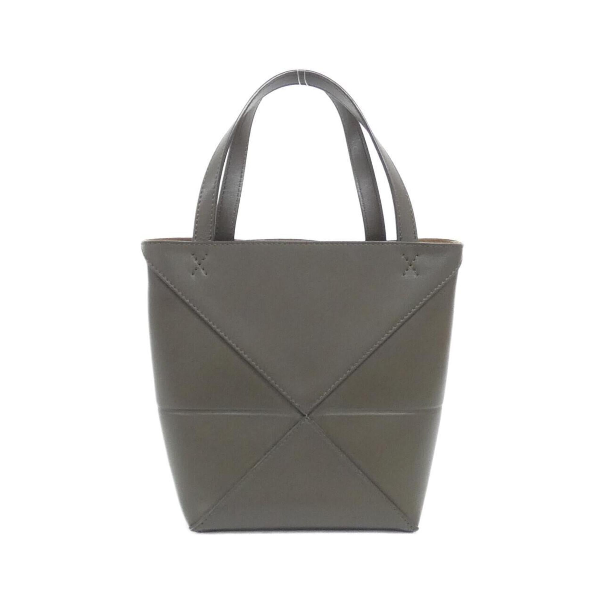 Loewe Dark Khaki Green Leather Tote Bag (Pre-Owned)