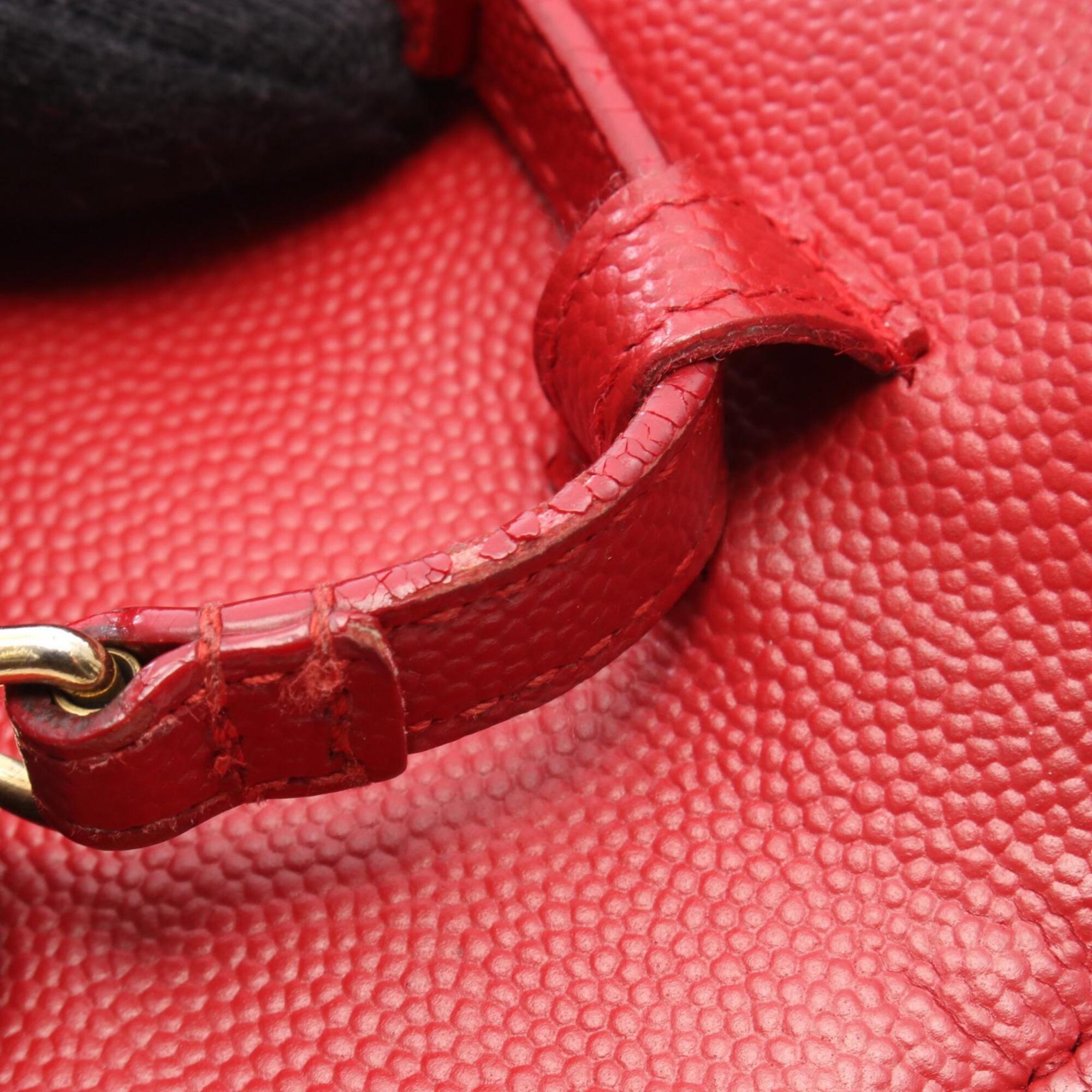 Saint Laurent Red Color Leather Handbag Shoulder Bag (Pre-Owned)