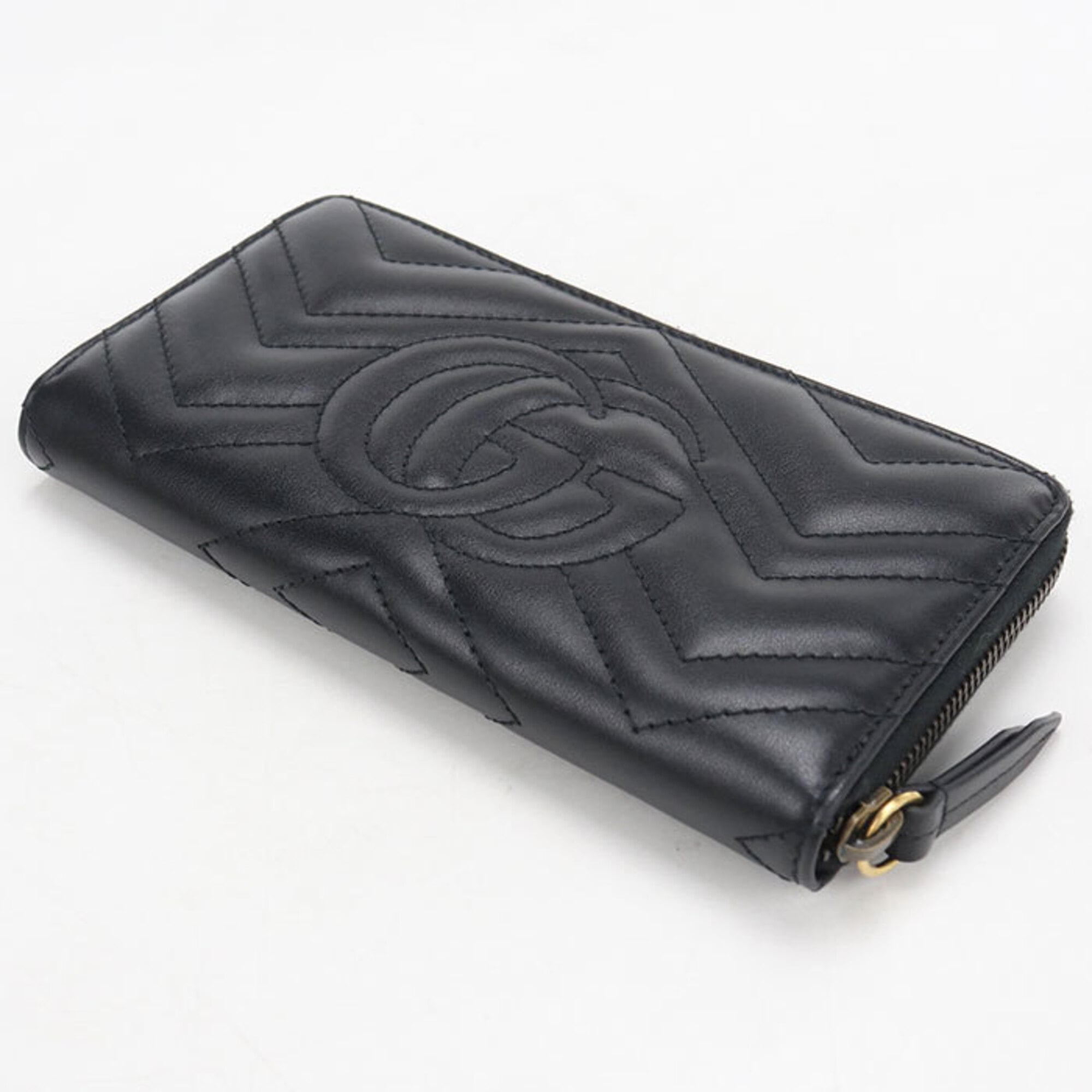 Gucci Black Leather Long Wallet (Bi-Fold) (Pre-Owned)