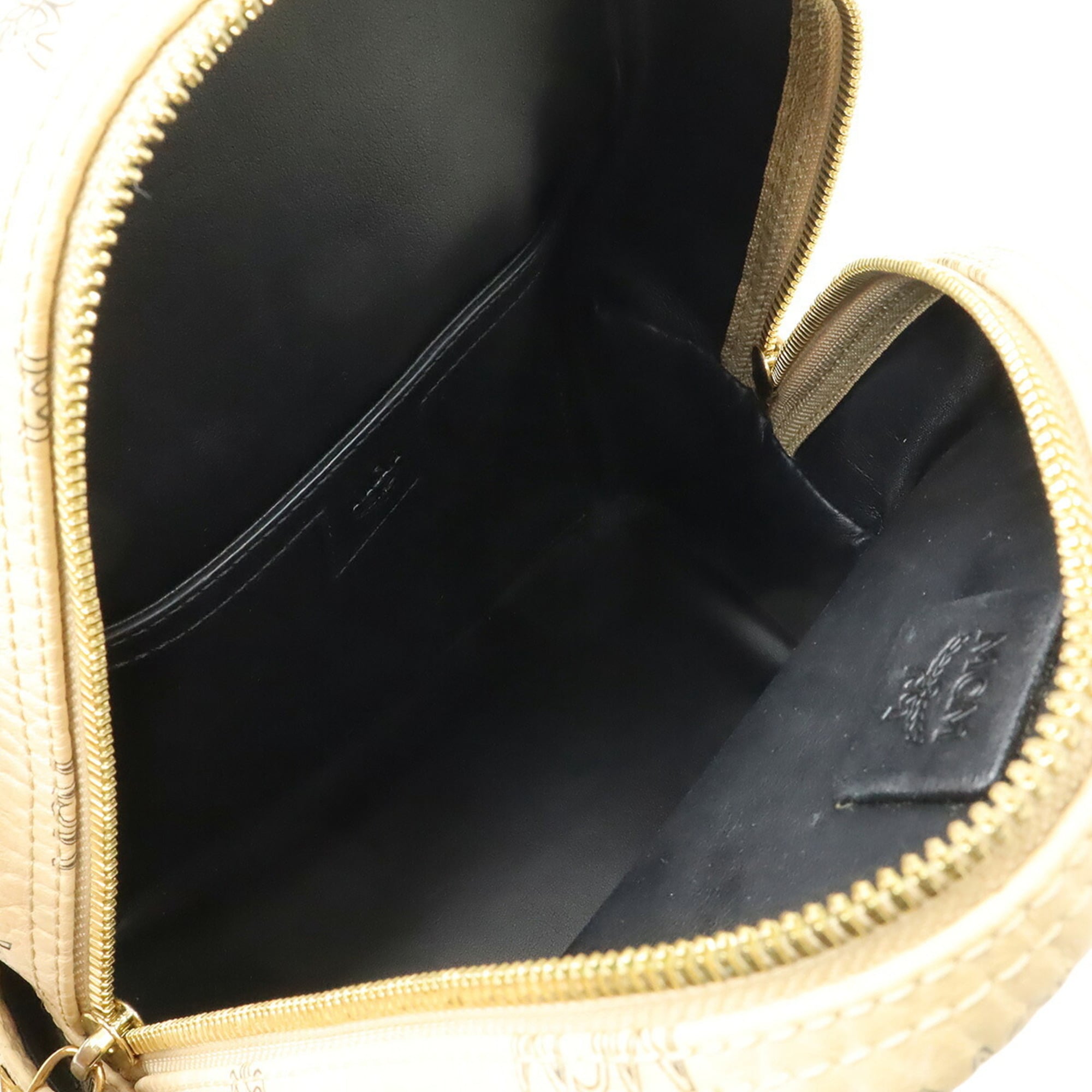 Mcm Visetos Beige Coated Canvas Leather Backpack (Pre-Owned)