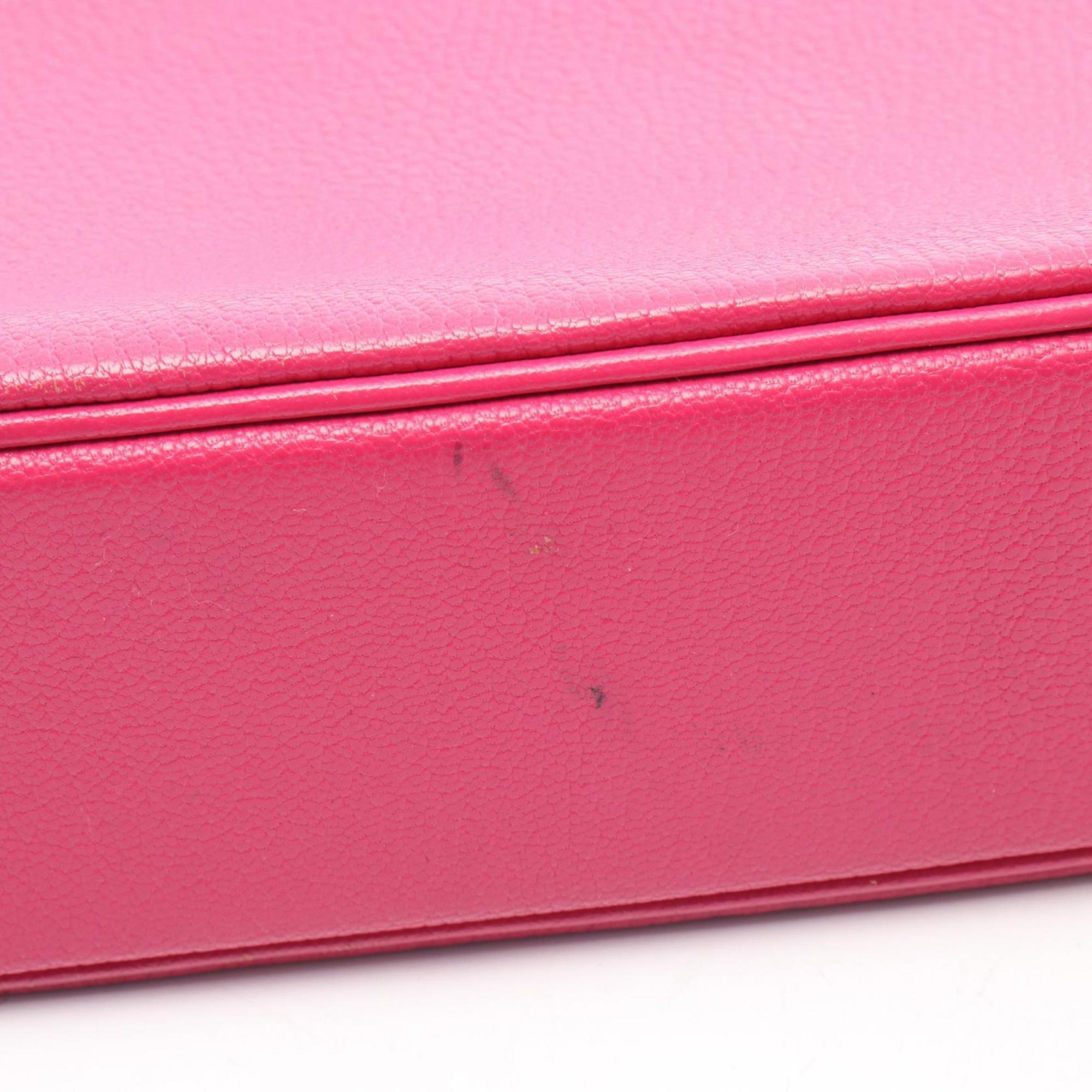 Hermes Pink Chevre Leather Leather Handbag (Pre-Owned)