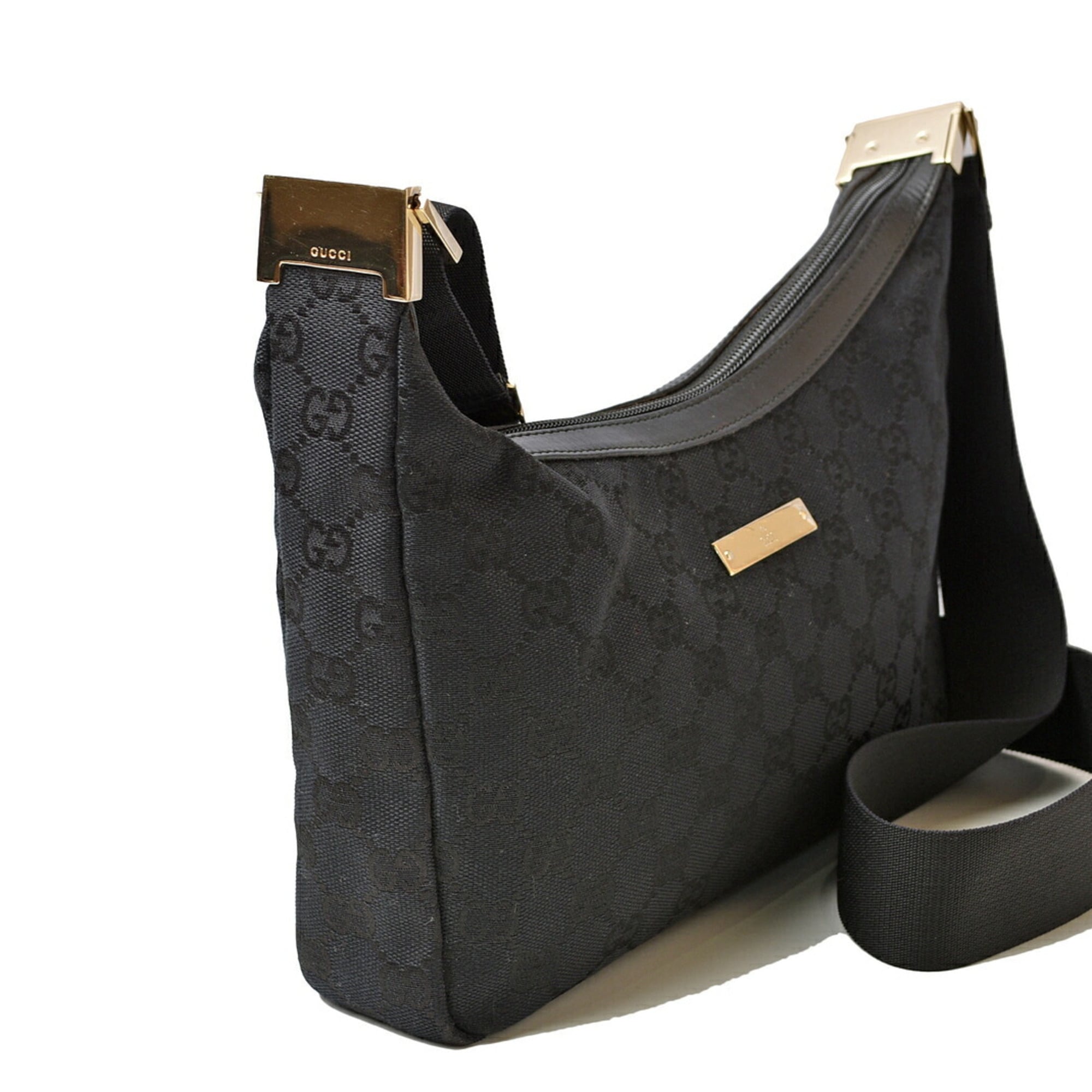Gucci Black Gg Canvas Shoulder Bag (Pre-Owned)