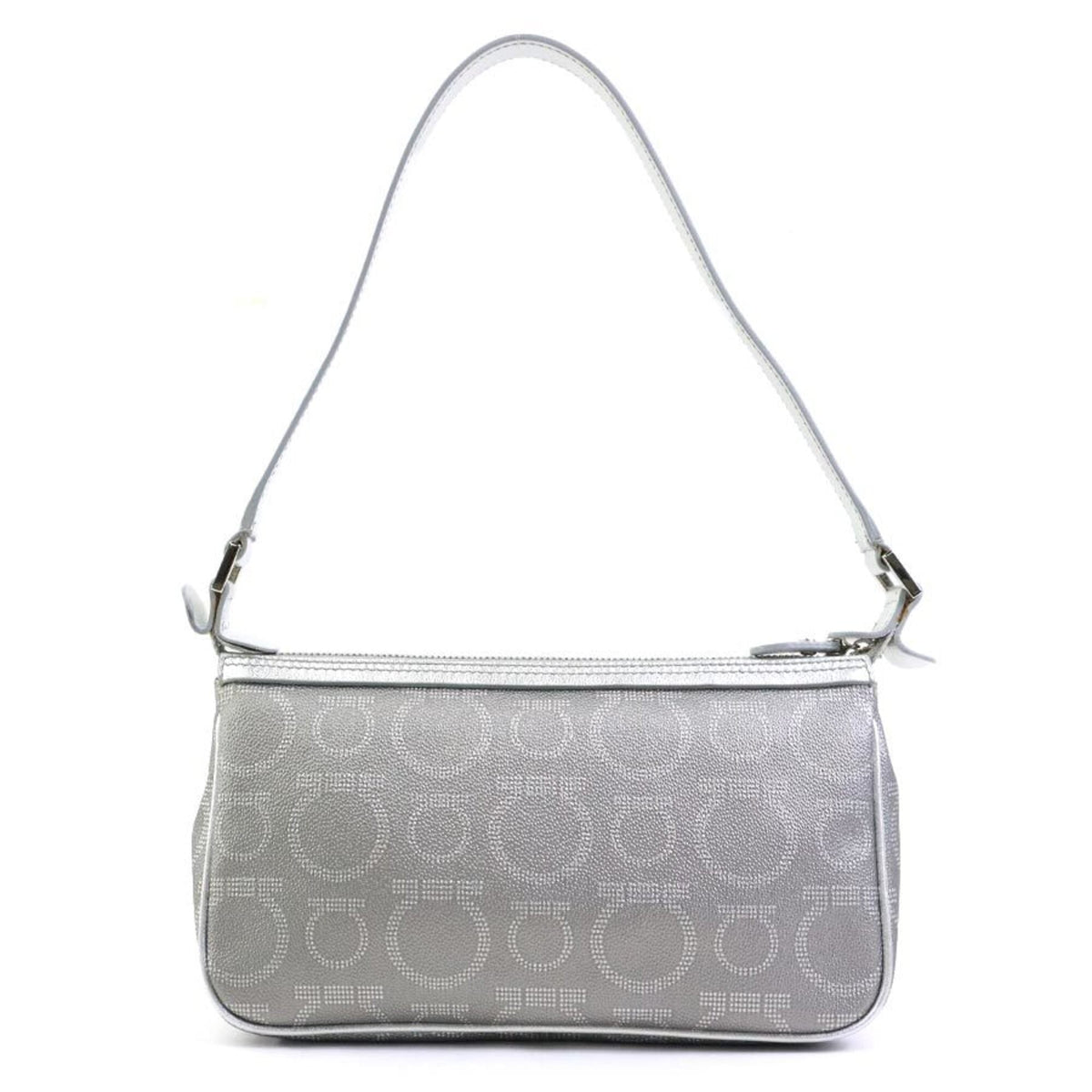 Salvatore Ferragamo Silver Leather Handbag (Pre-Owned)