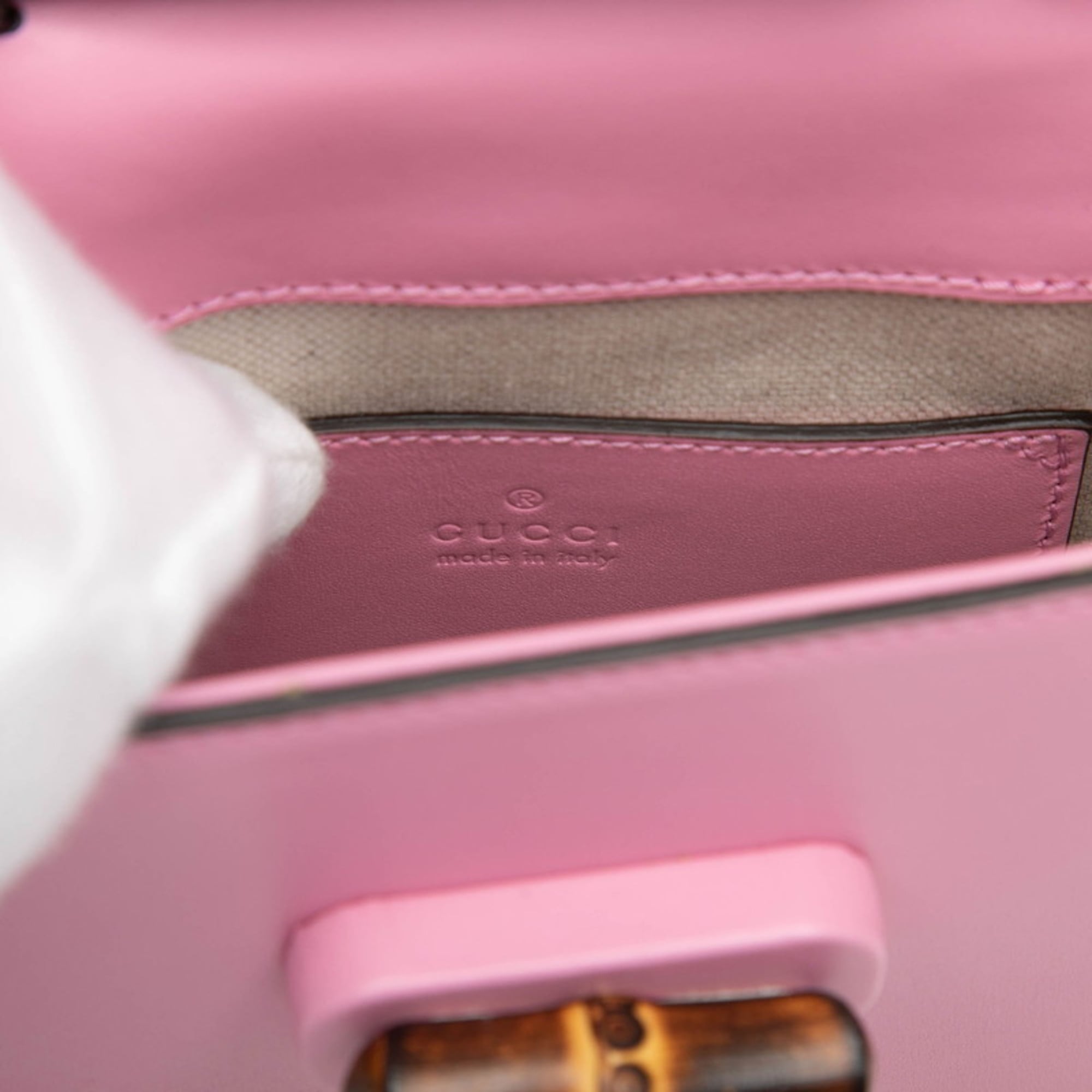 Gucci Pink Leather Handbag Shoulder Bag (Pre-Owned)
