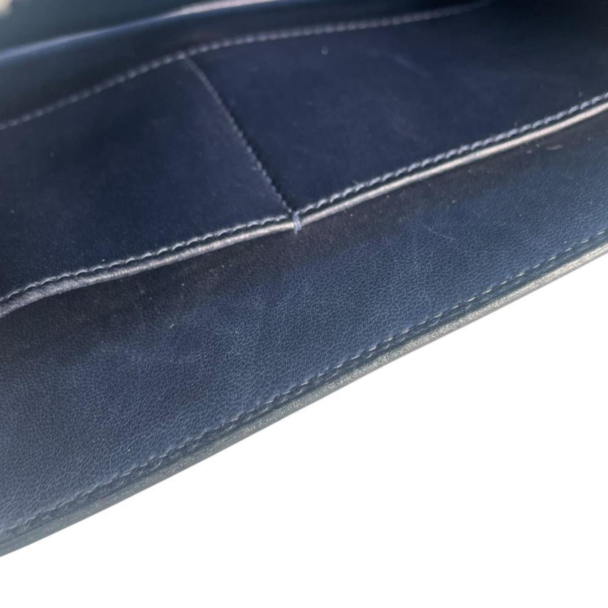 Hermes Blue Leather Shoulder Bag (Pre-Owned)