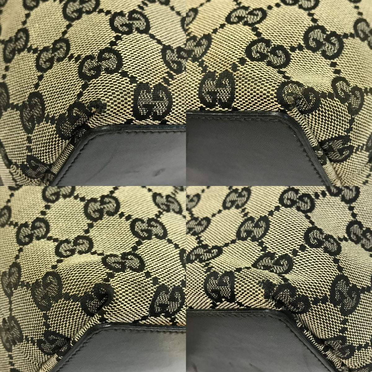 Gucci Gg Canvas Black Tote Bag (Pre-Owned)
