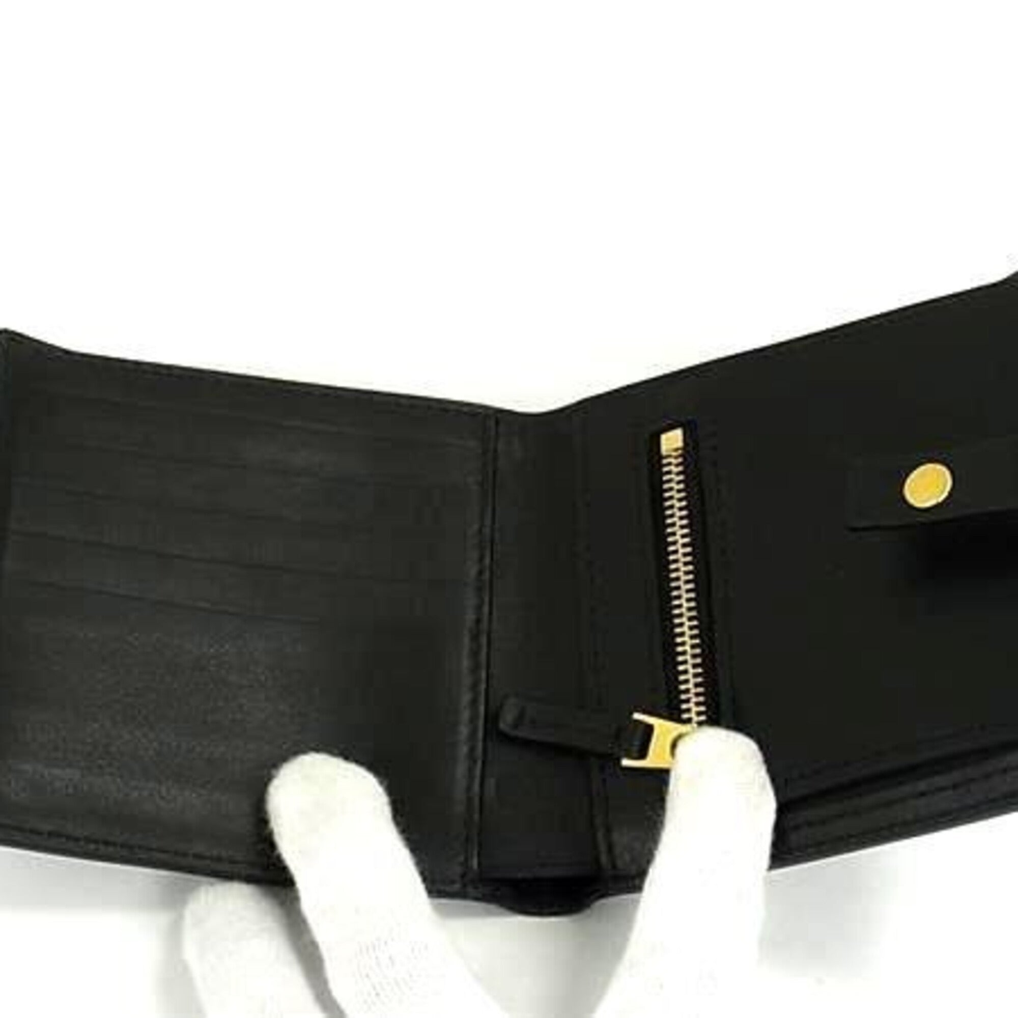 Bottega Veneta Black Leather Wallet (Bi-Fold) (Pre-Owned)