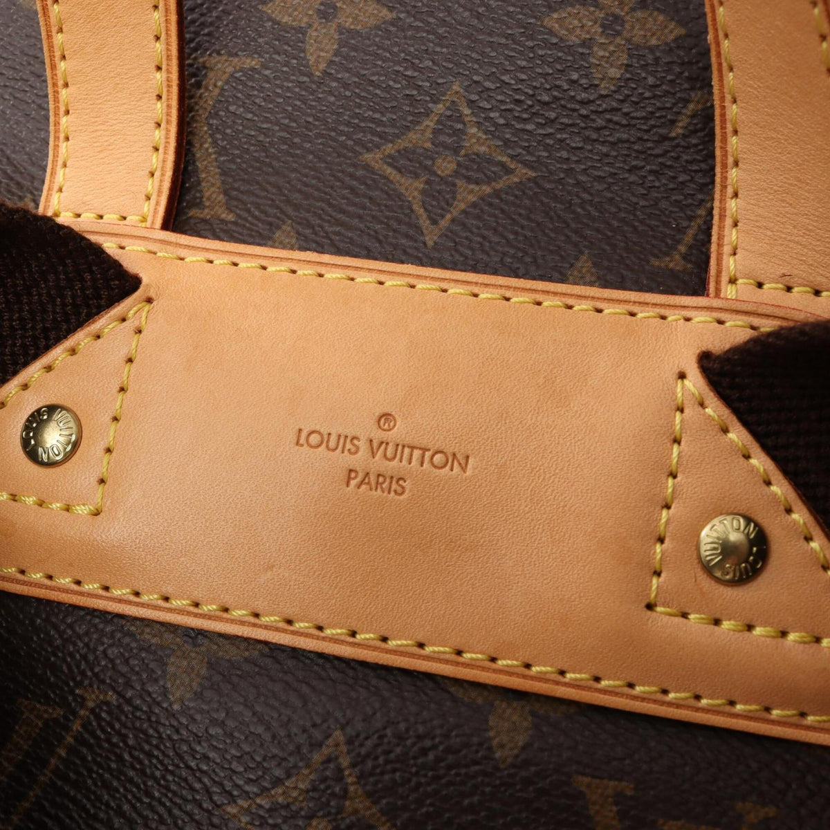 Louis Vuitton Brown Coated Canvas Monogram Leather Backpack Handbag (Pre-Owned)