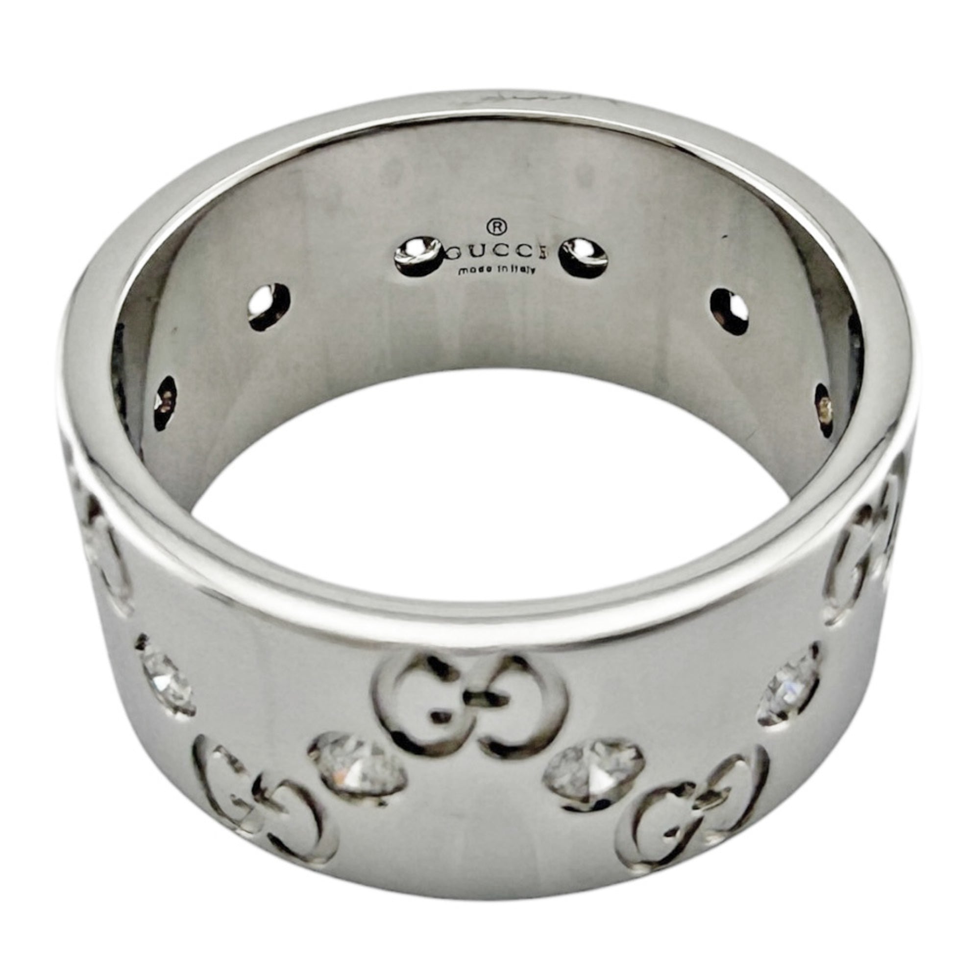 Gucci Icon Silver White Gold (18K) Band Ring (Pre-Owned)