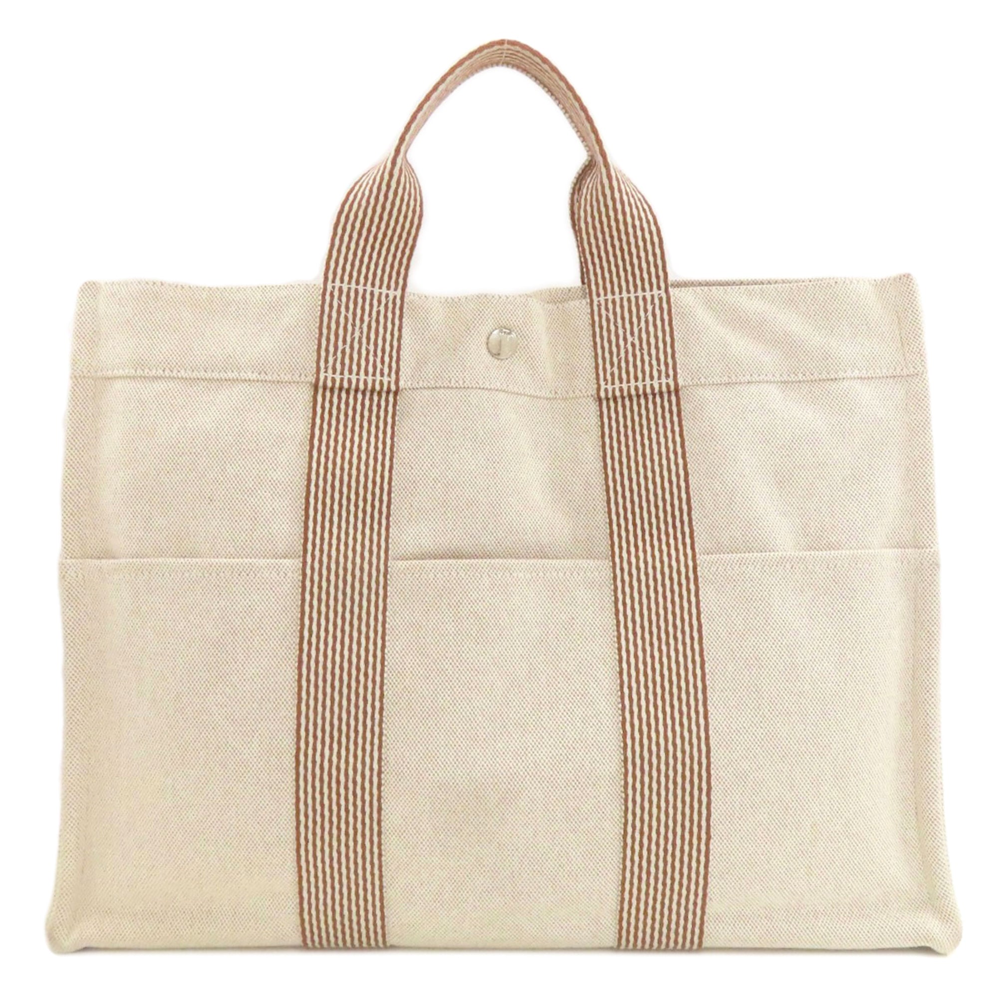 Hermes Beige Canvas Handbag (Pre-Owned)