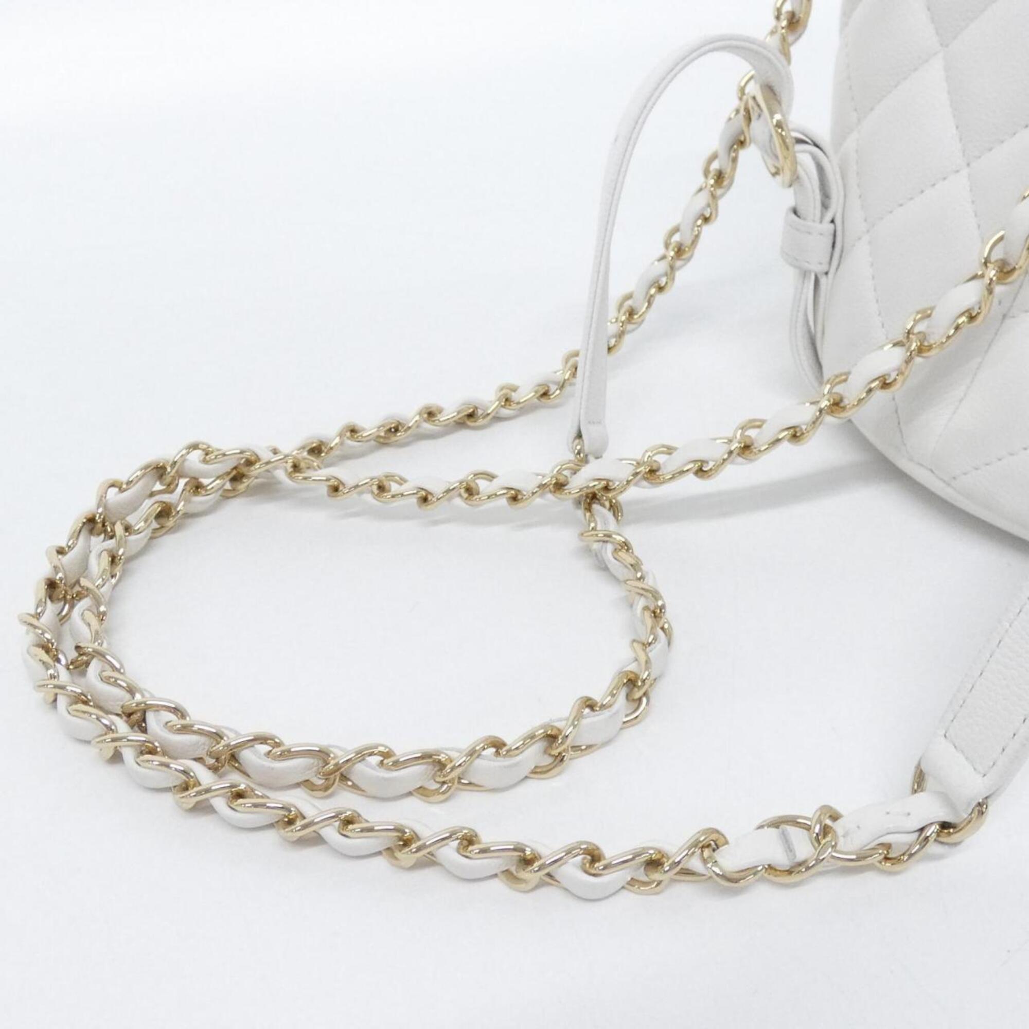 Chanel White Grained Calfskin Backpack (Pre-Owned)