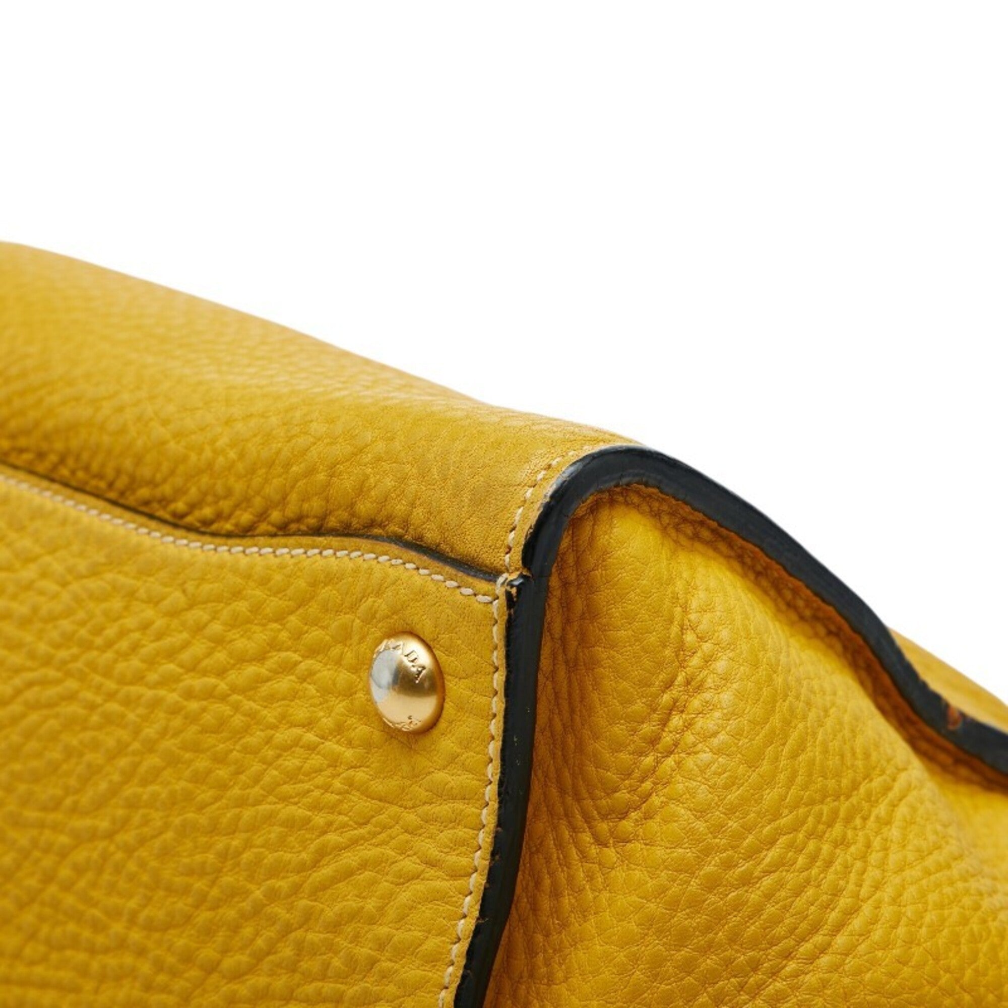 Prada Yellow Handbag Shoulder Bag (Pre-Owned)