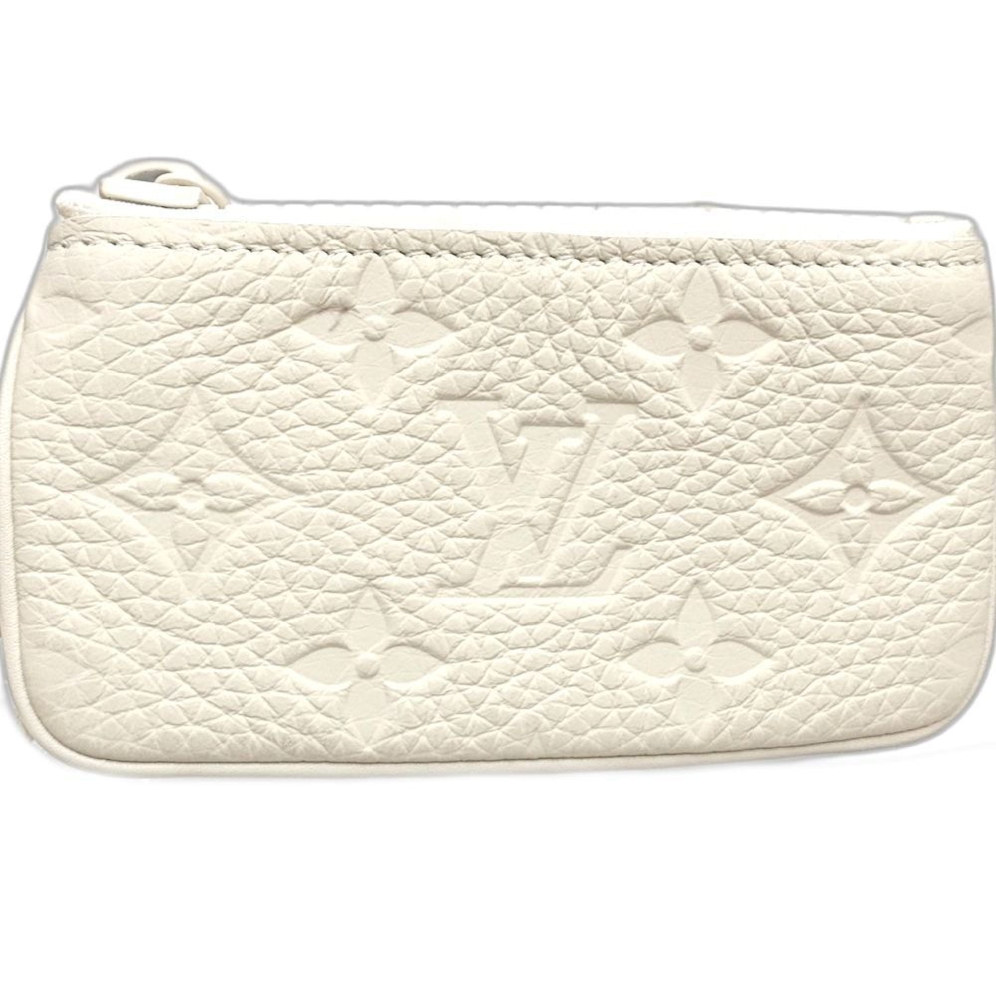 Louis Vuitton White Leather Coin Purse/Coin Case (Pre-Owned)
