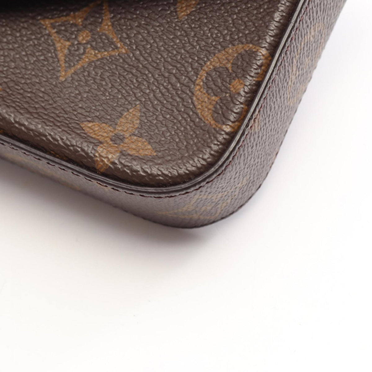 Louis Vuitton Brown Green Pvc Handbag Pochette Shoulder Bag (Pre-Owned)