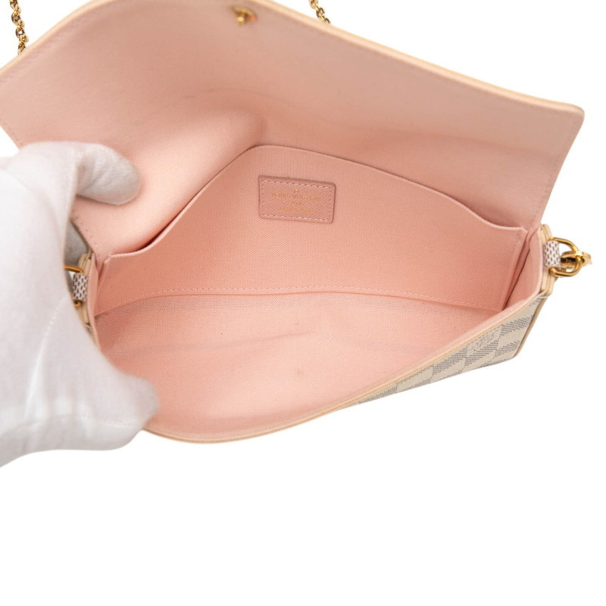 Louis Vuitton Damier Azur White Leather Pvc Pouch Shoulder Bag (Pre-Owned)