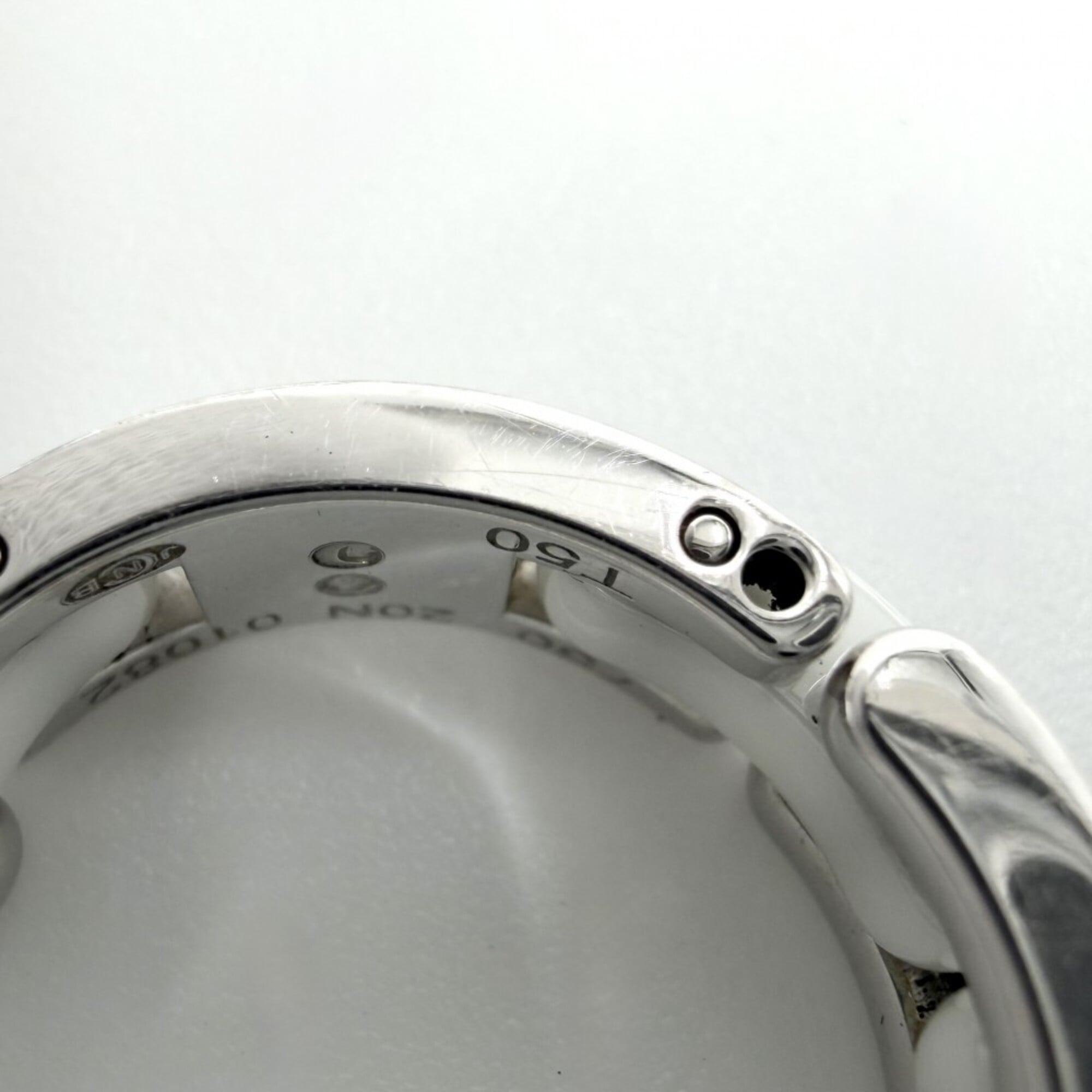 Chanel Silver White White Gold (18K) Ceramic Band Ring (Pre-Owned)