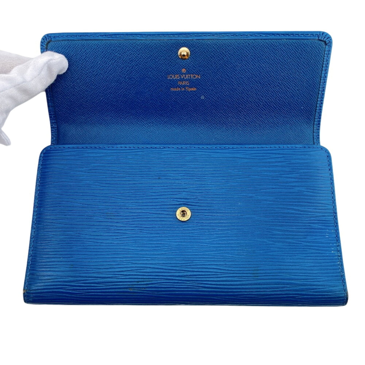 Louis Vuitton Epi Blue Epi Leather Long Wallet (Bi-Fold) (Pre-Owned)