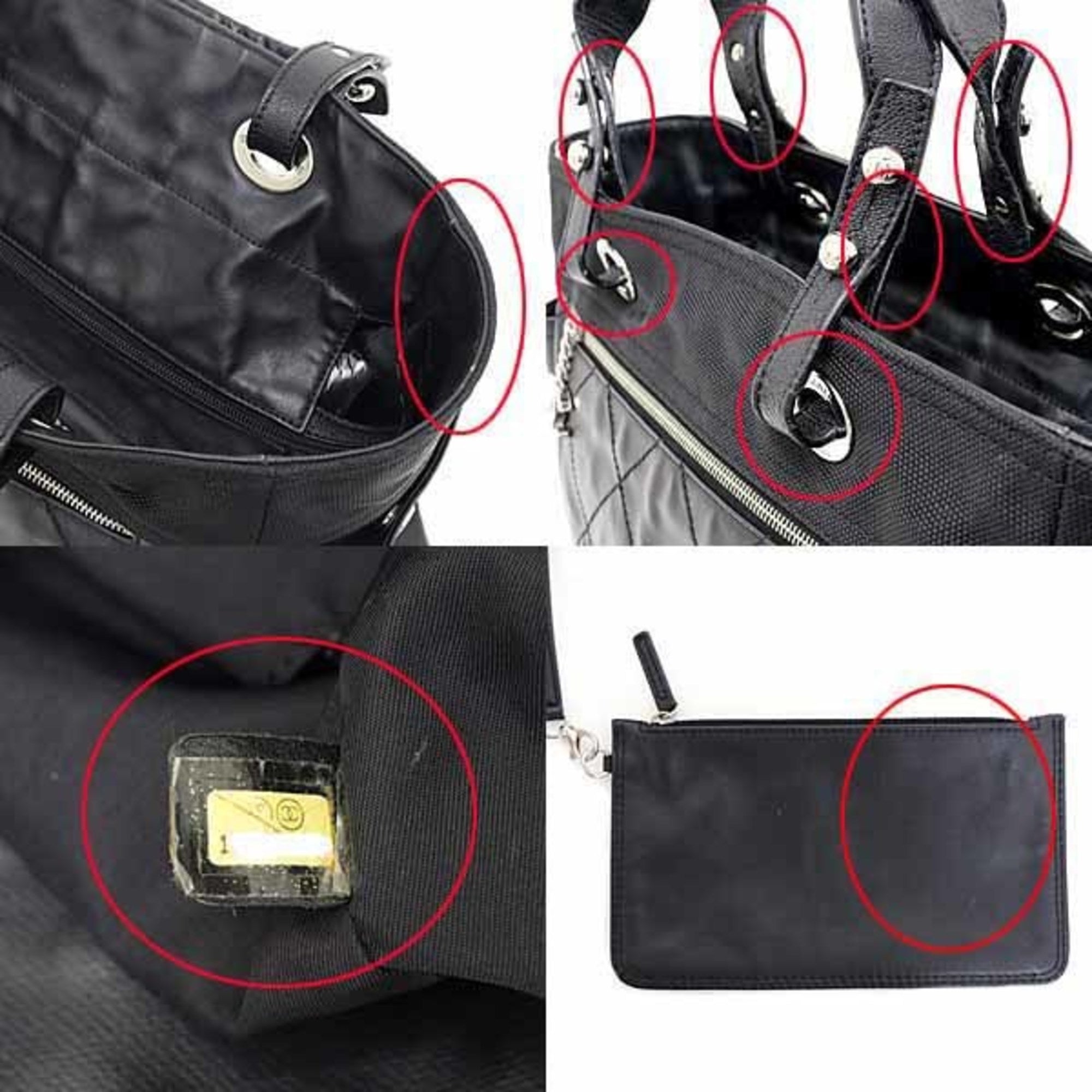Chanel Paris Biarritz Black Coated Canvas Leather Shoulder Bag Tote Bag (Pre-Owned)