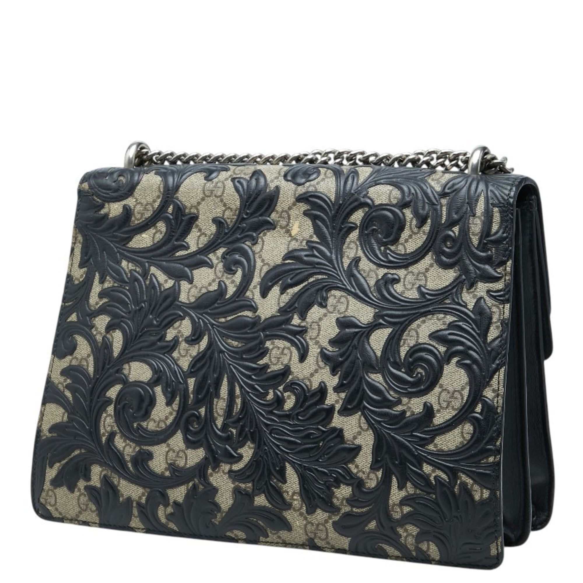 Gucci Beige Black Pvc Leather Shoulder Bag (Pre-Owned)