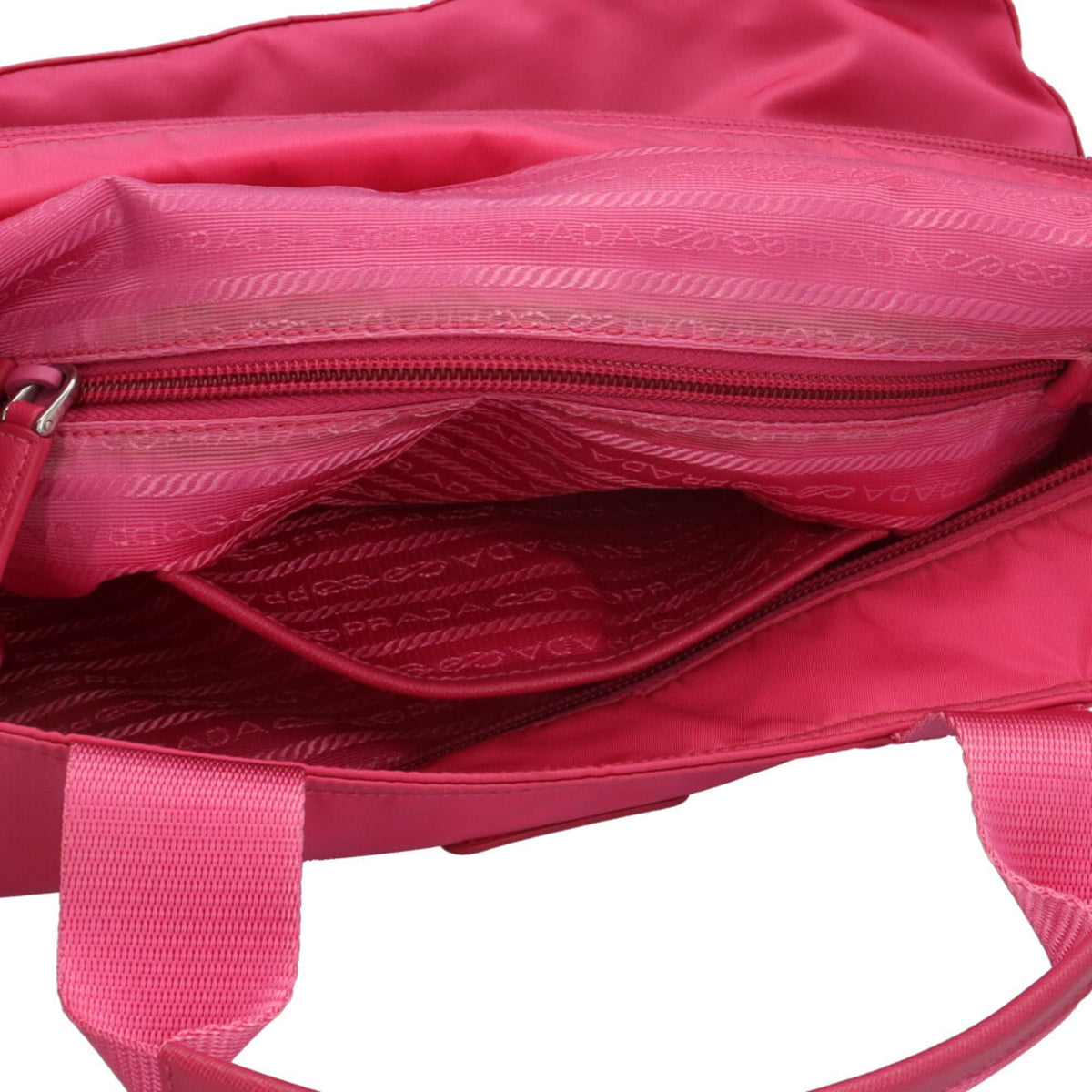 Prada Fuxia Pink Nylon Handbag Shoulder Bag (Pre-Owned)